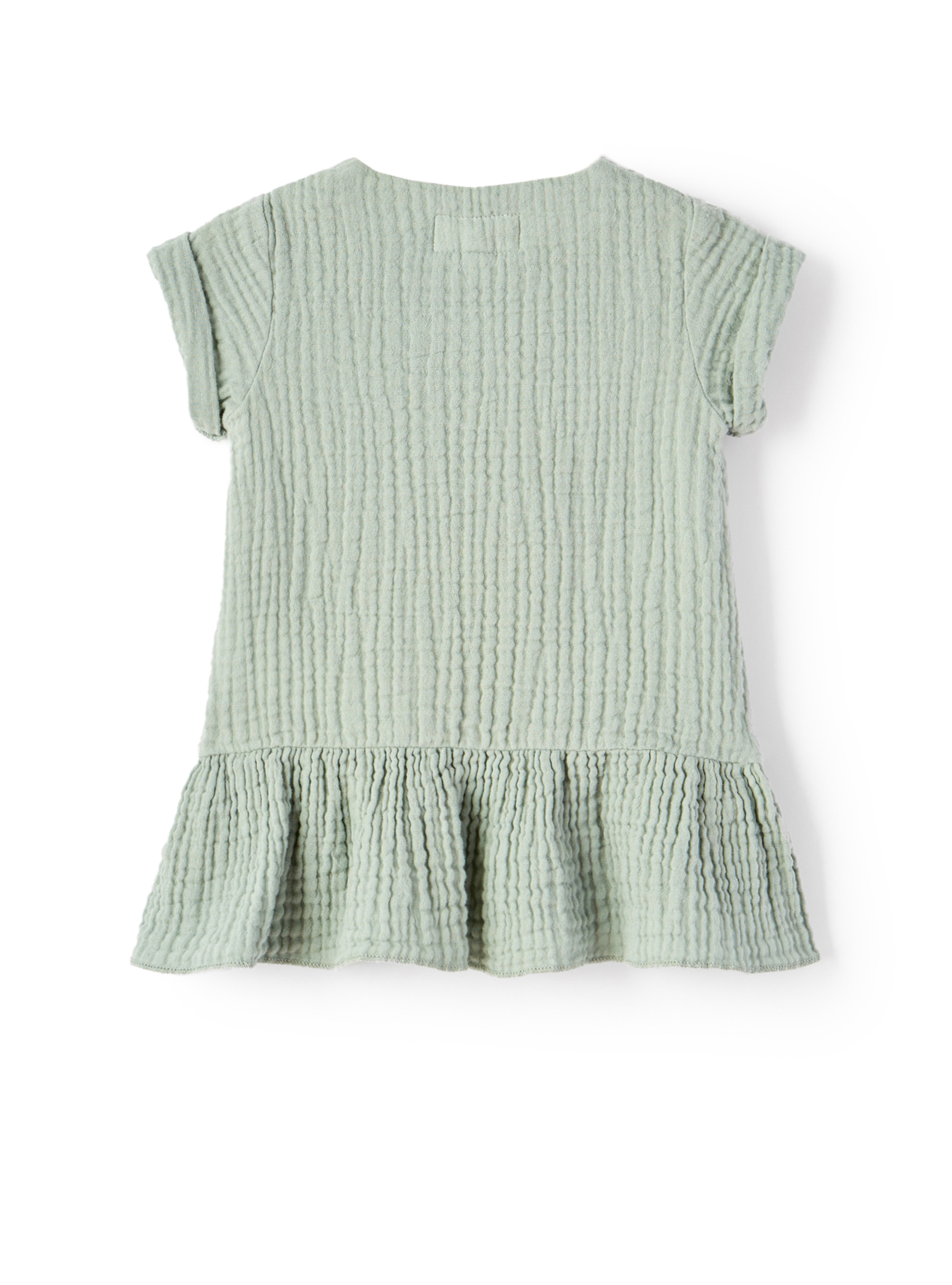 Grünes Kleid aus strukturierter Mullfaser - Grün | Il Gufo
