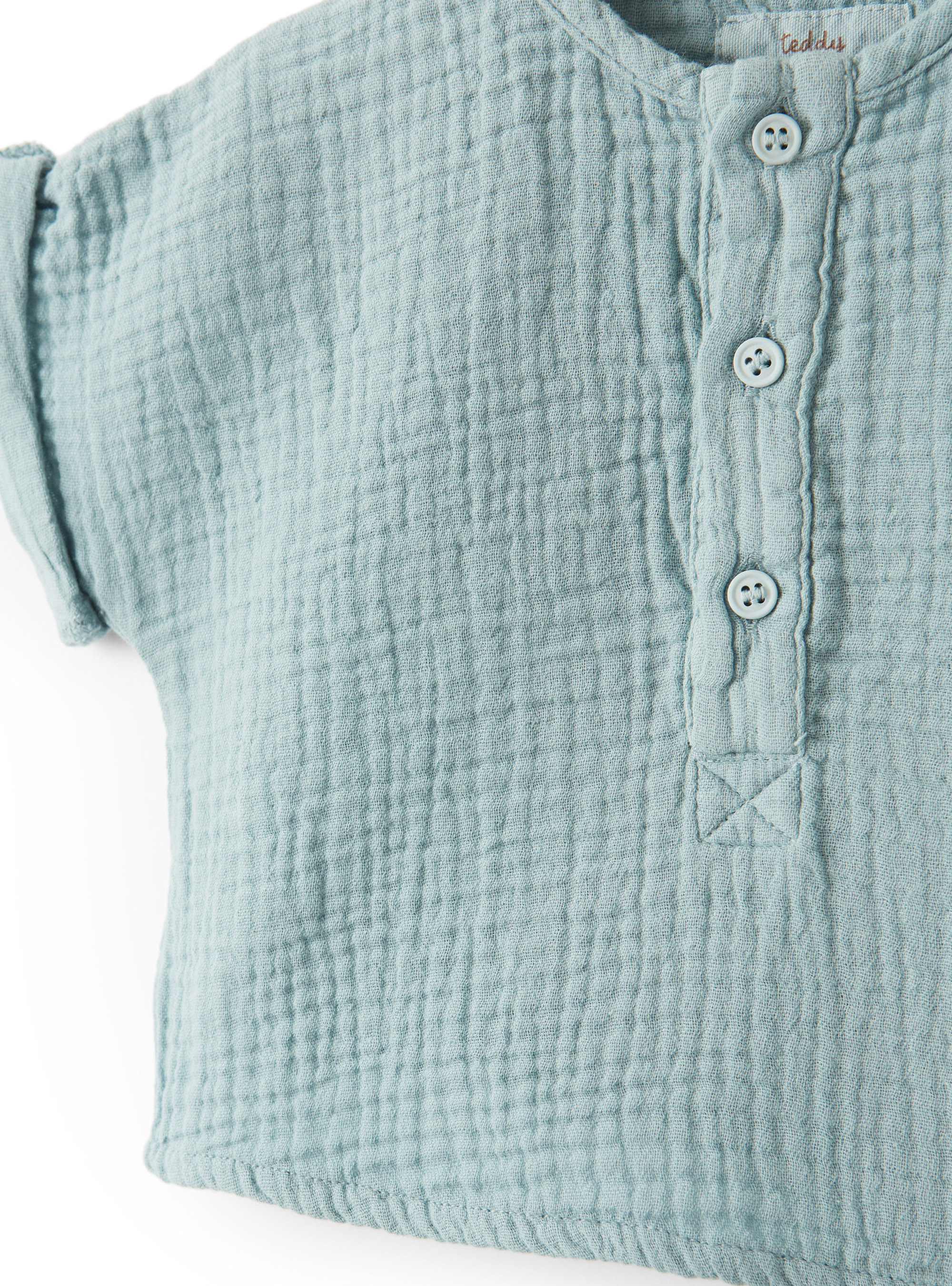 Schlafanzug aus hellblauer Mullfaser - Hellblau | Il Gufo