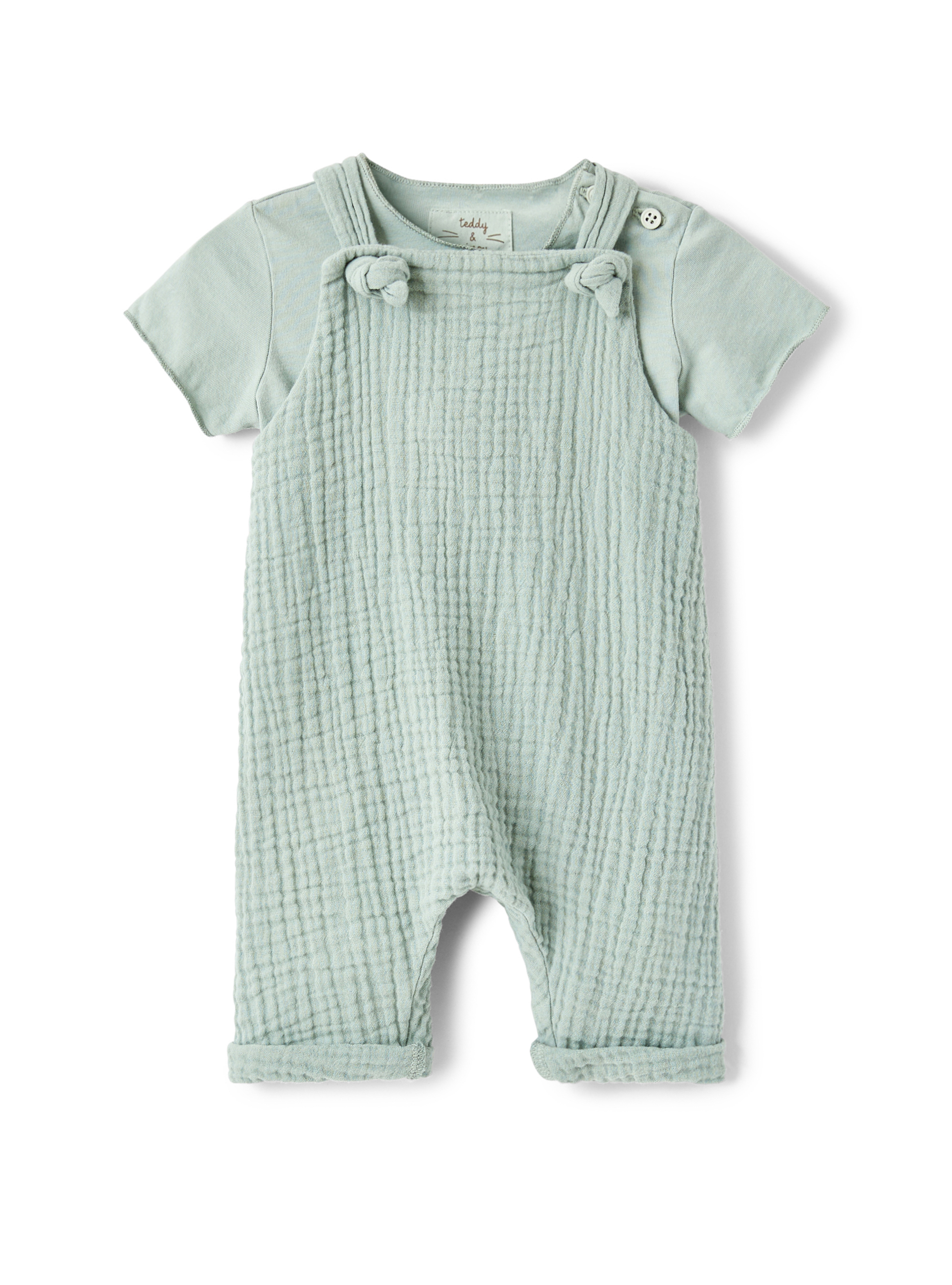 Green cotton two-pieces suit - Green | Il Gufo