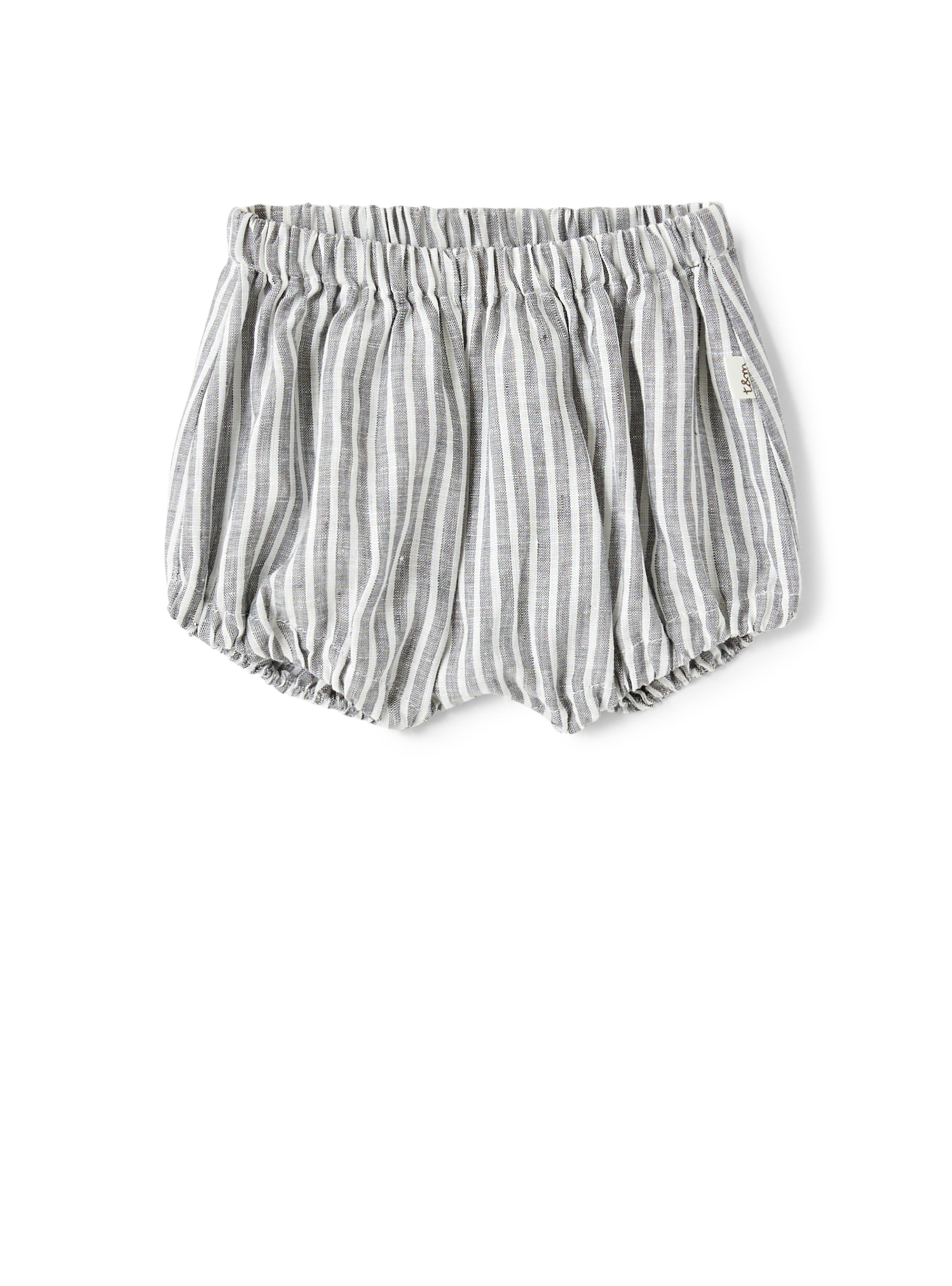 Striped linen culotte - Grey | Il Gufo