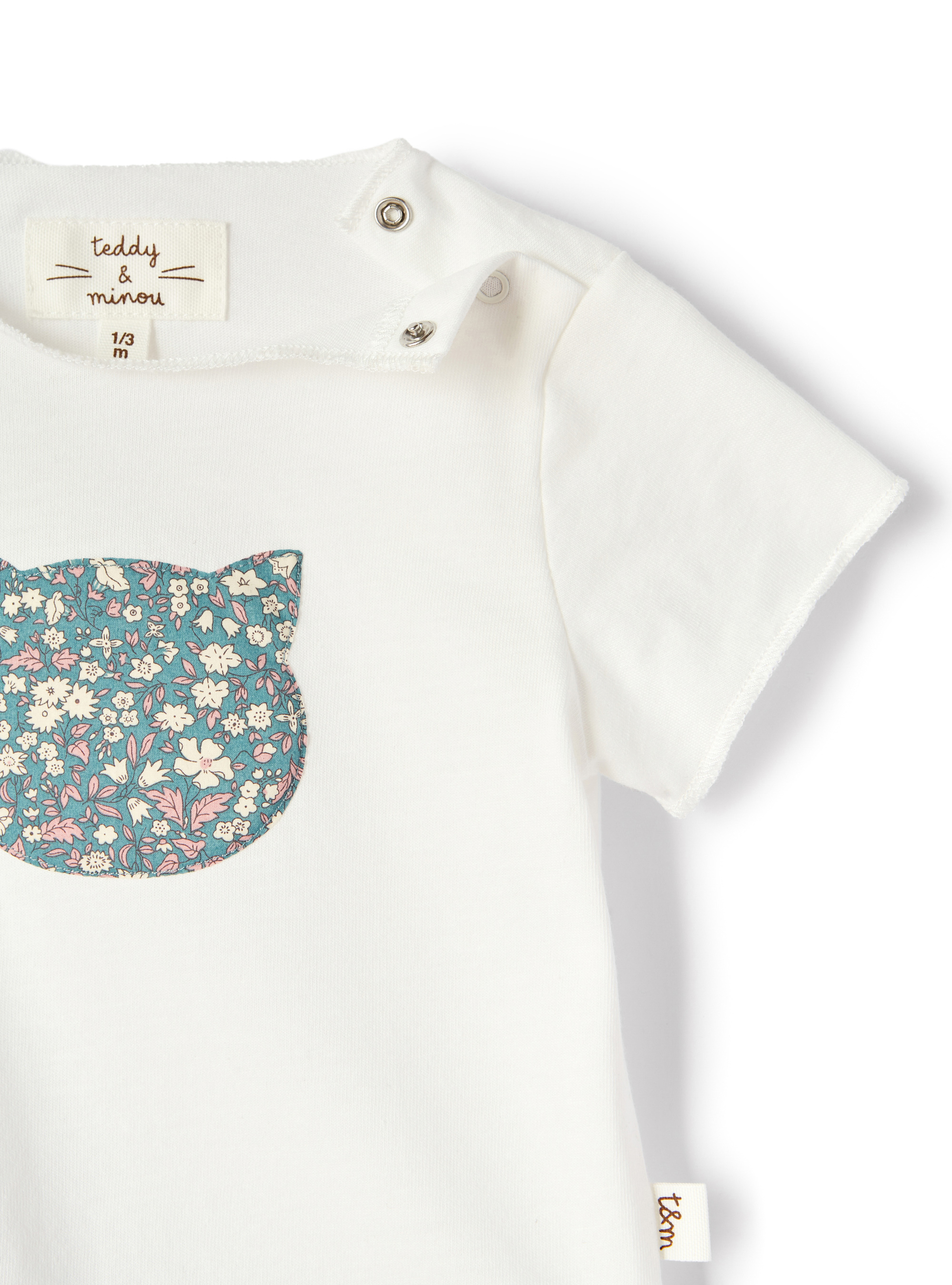 T-shirt with patterned kitten - White | Il Gufo