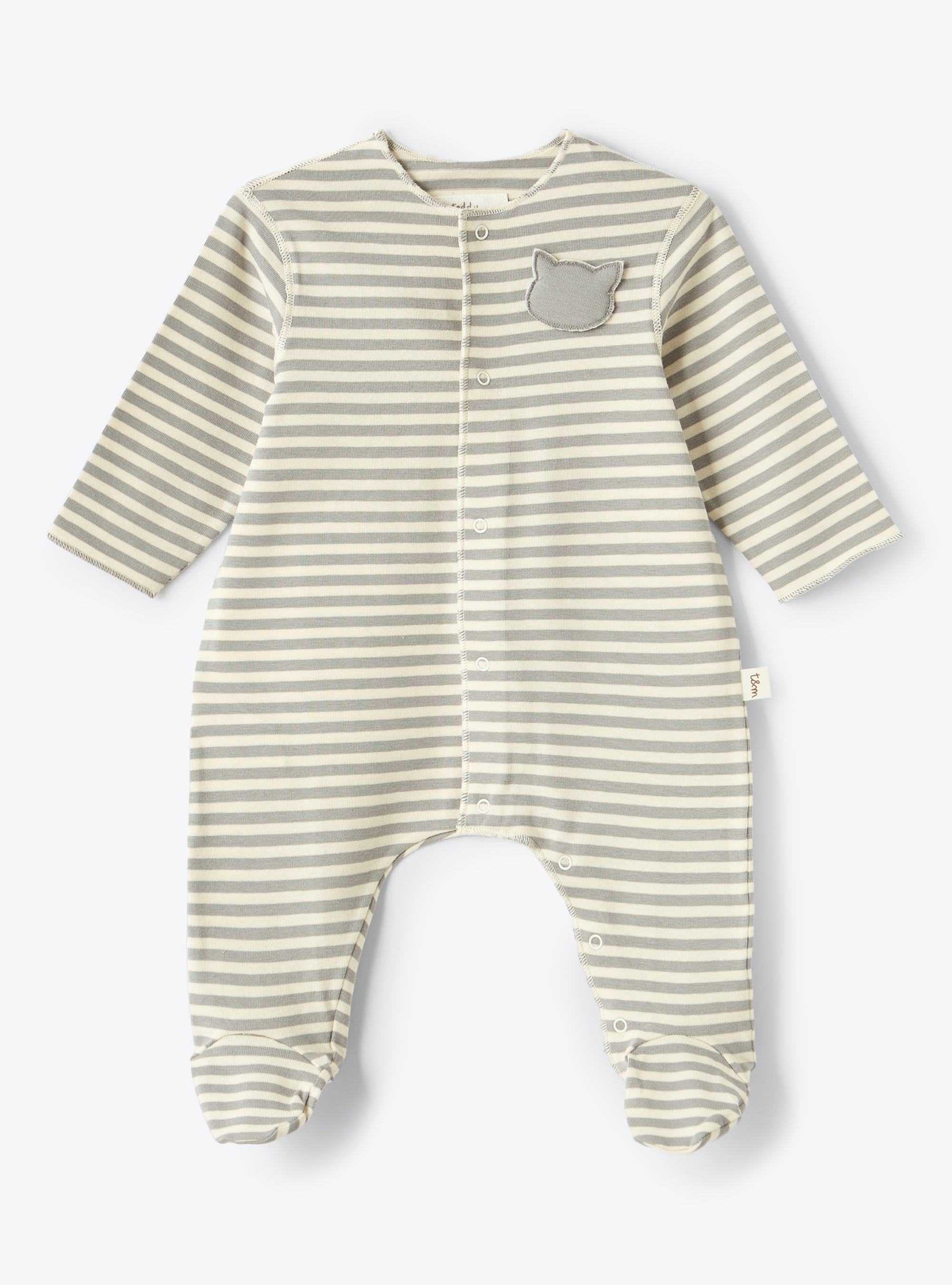 Striped jersey feet onesie - Babygrows - Il Gufo