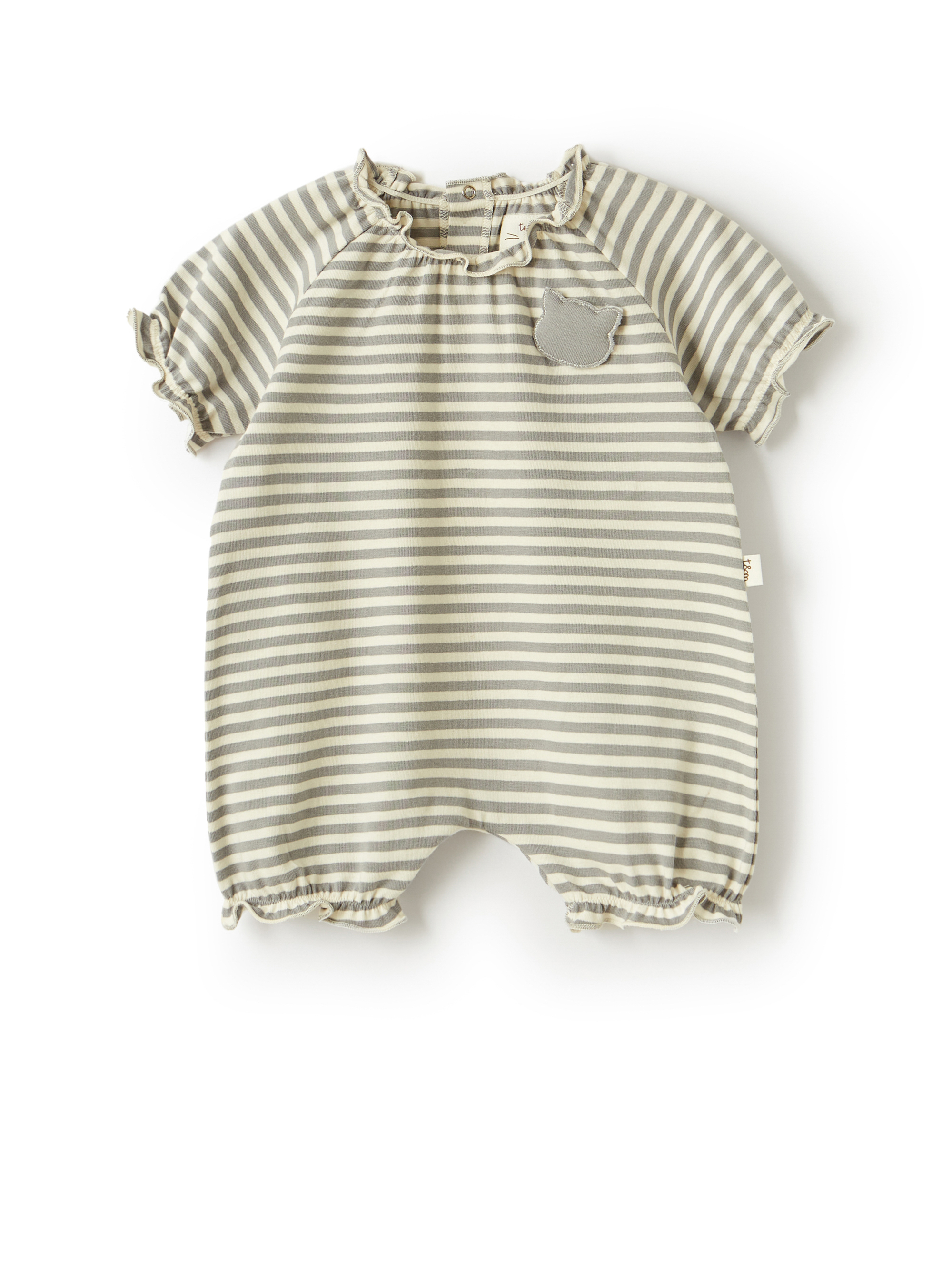 Striped jersey short onesie - Babygrows - Il Gufo