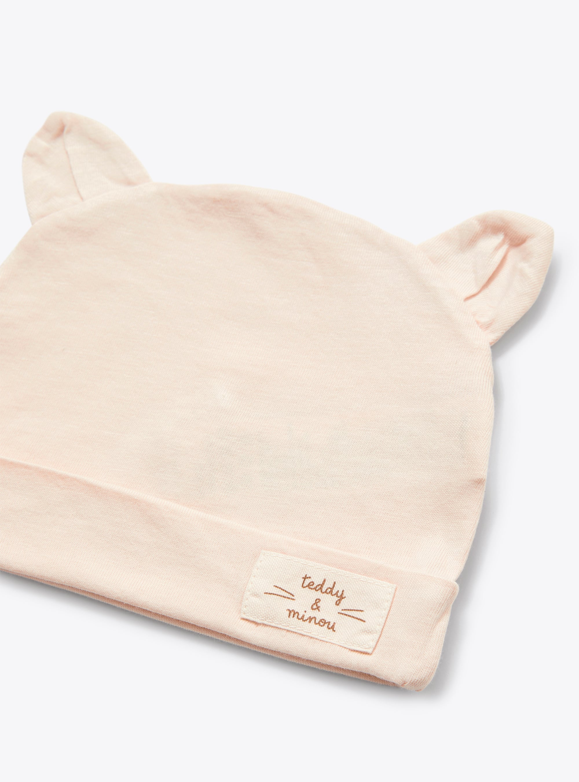 Hat and booties set in organic cotton - Pink | Il Gufo