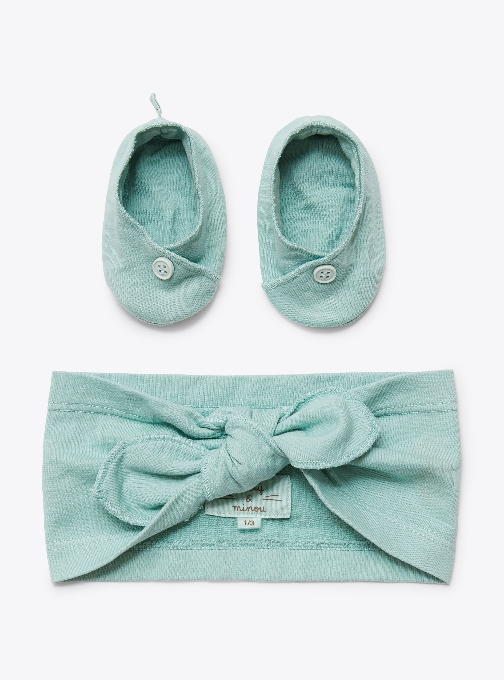 Headband and booties set in organic cotton - Accessories - Il Gufo
