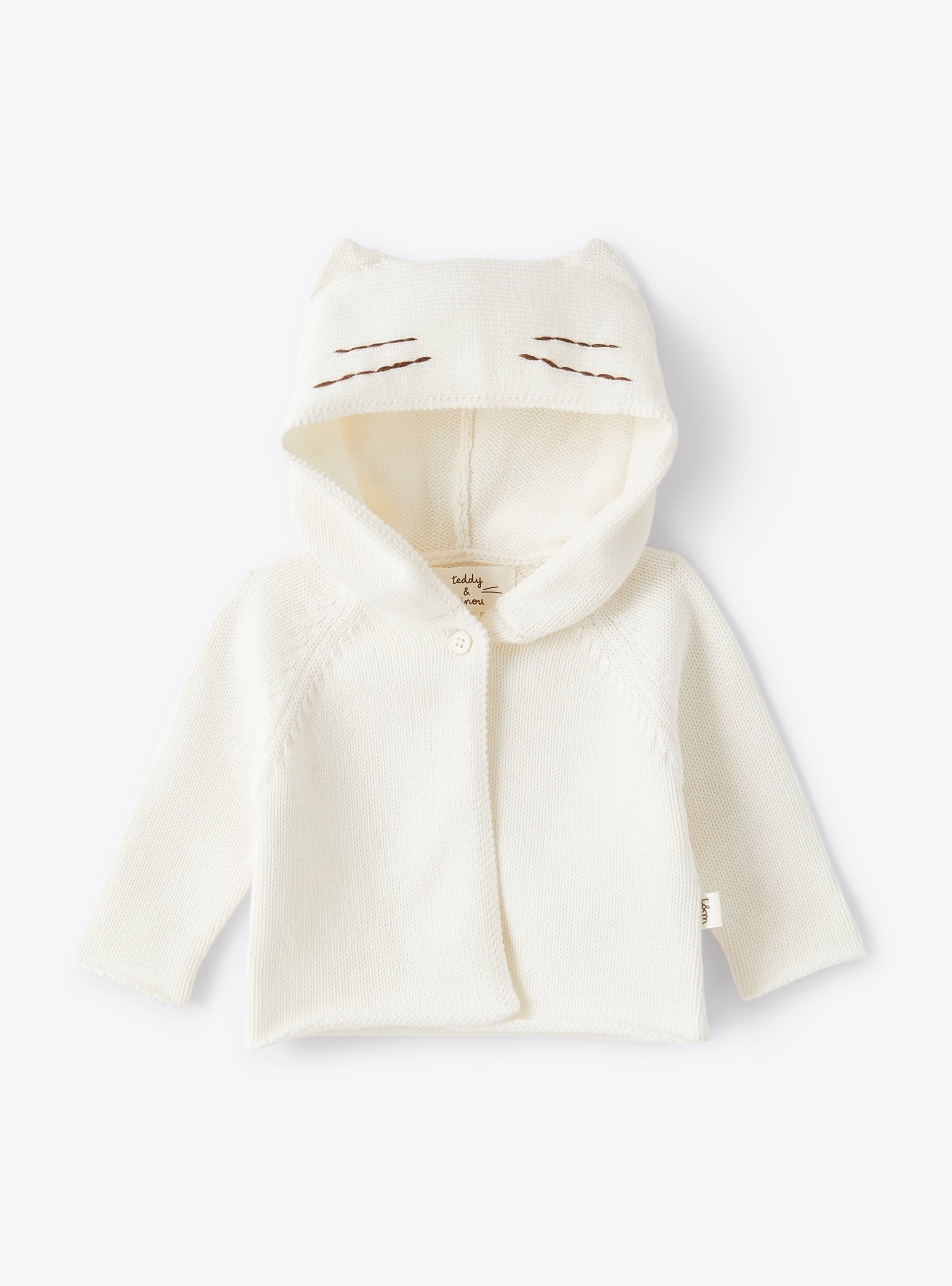 Cardigan tricot in cotone organico bianco - Bianco | Il Gufo