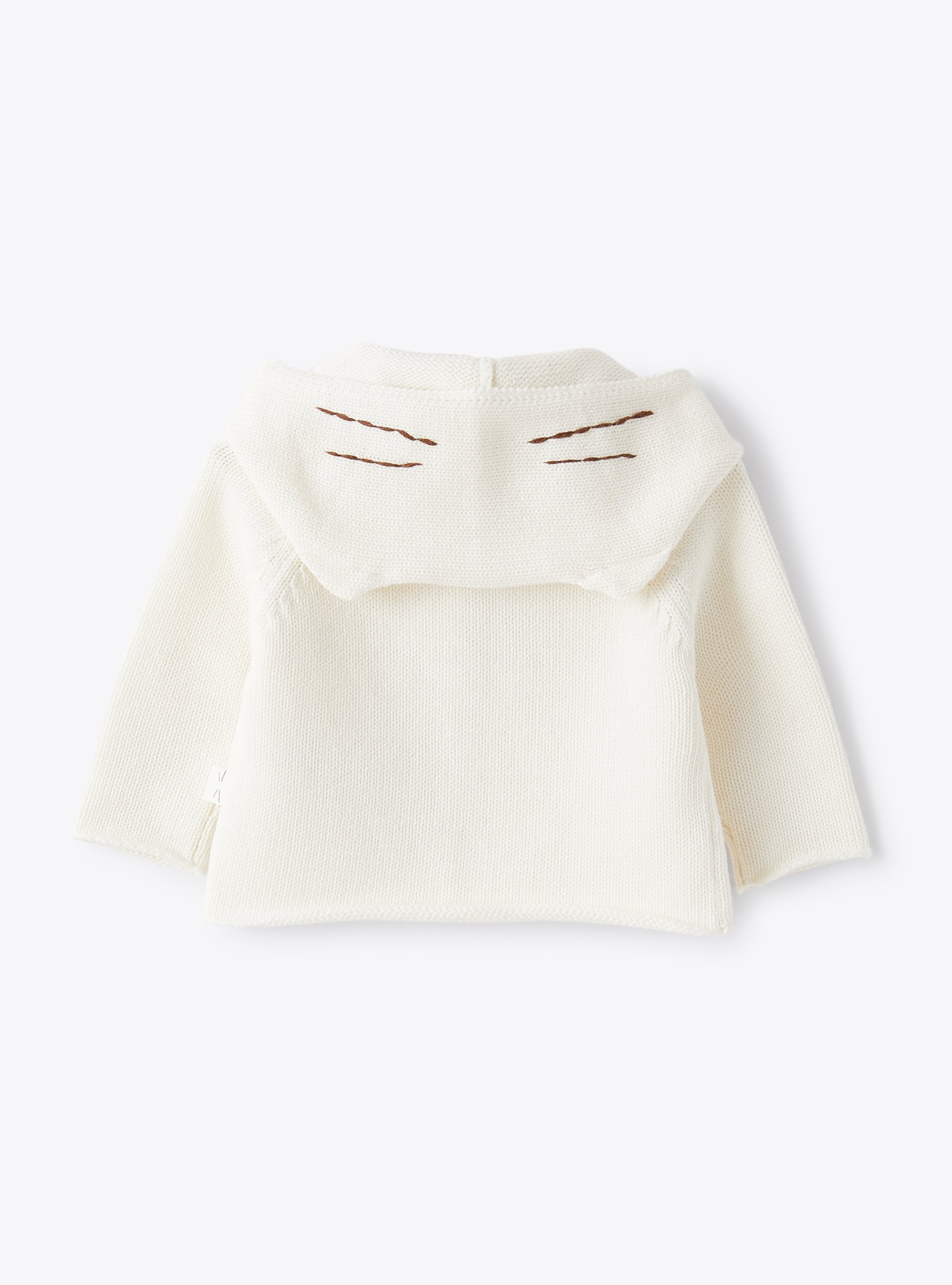 Tricot-knit cardigan in organic white cotton - White | Il Gufo