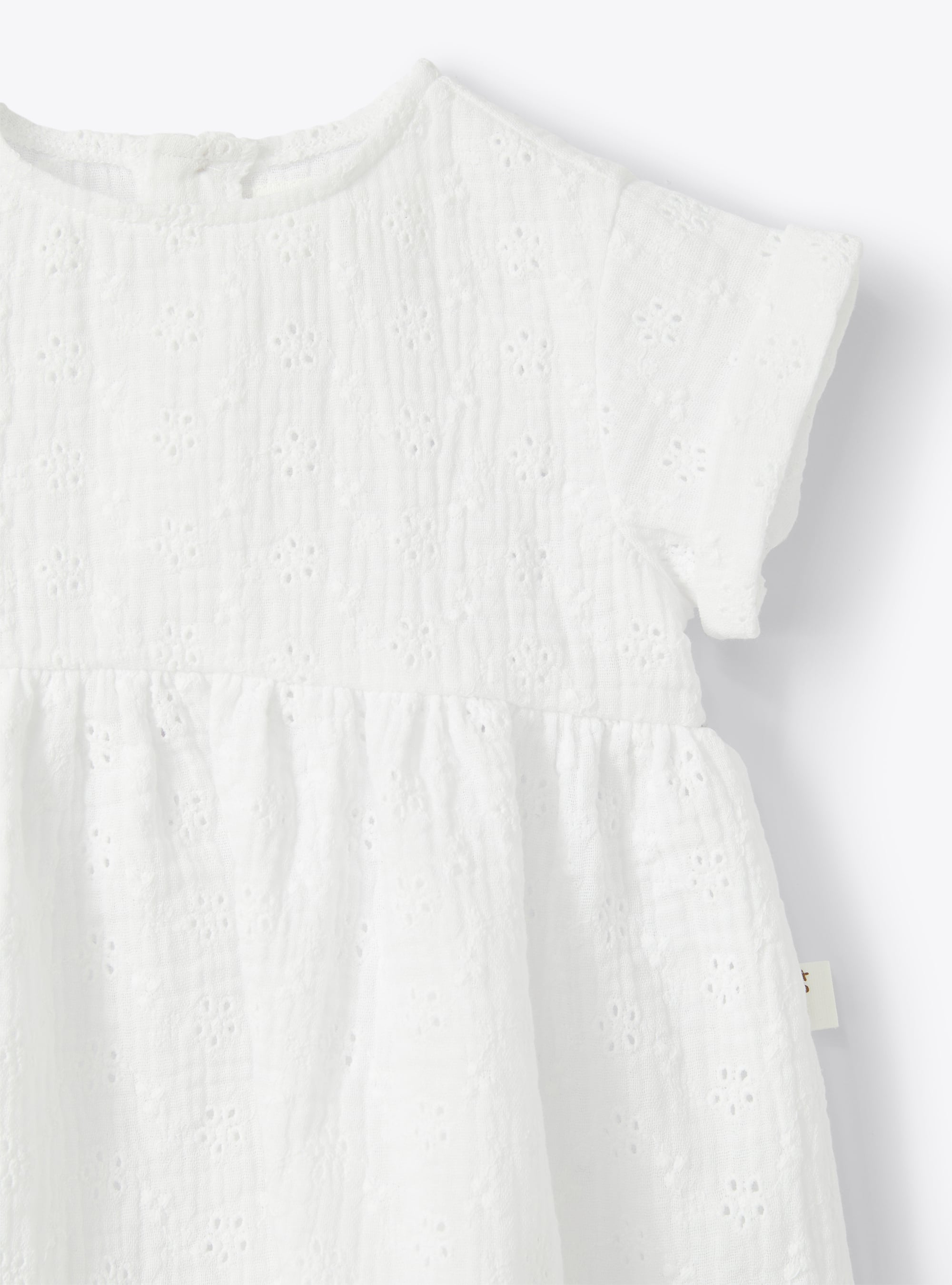 Dress with bloomers in white broderie anglaise - White | Il Gufo