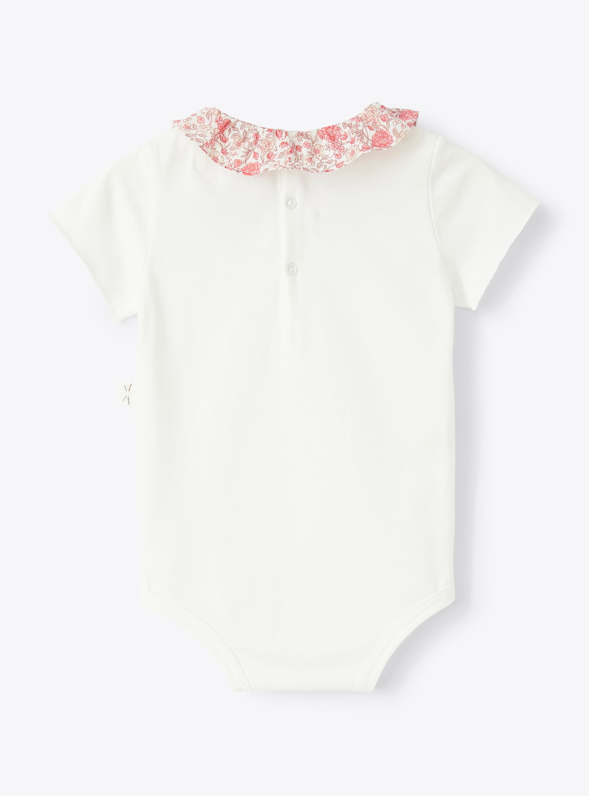 Bodysuit in organic jersey with ruffle detail - White | Il Gufo