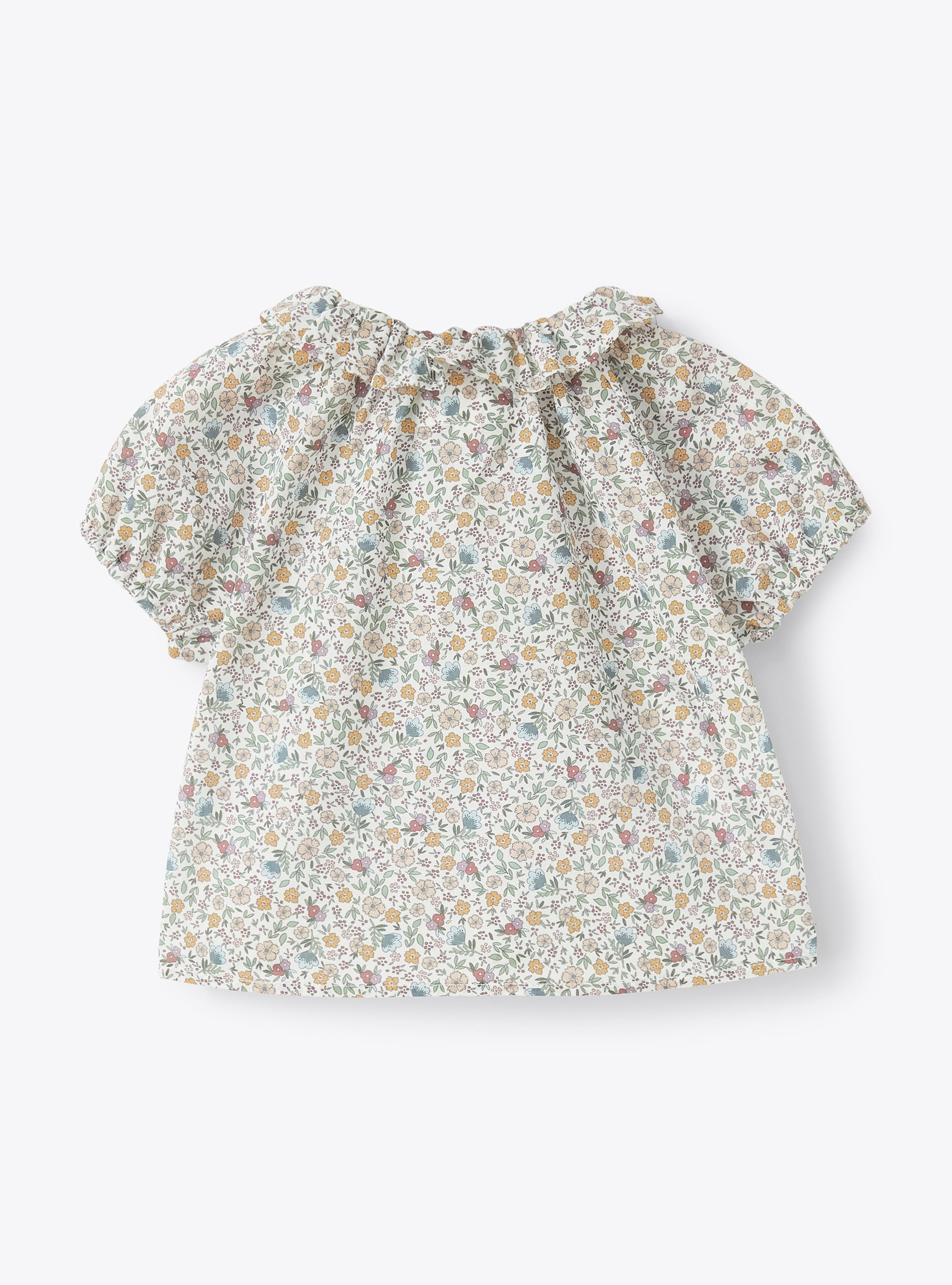 Shirt in floral-patterned voile - Green | Il Gufo
