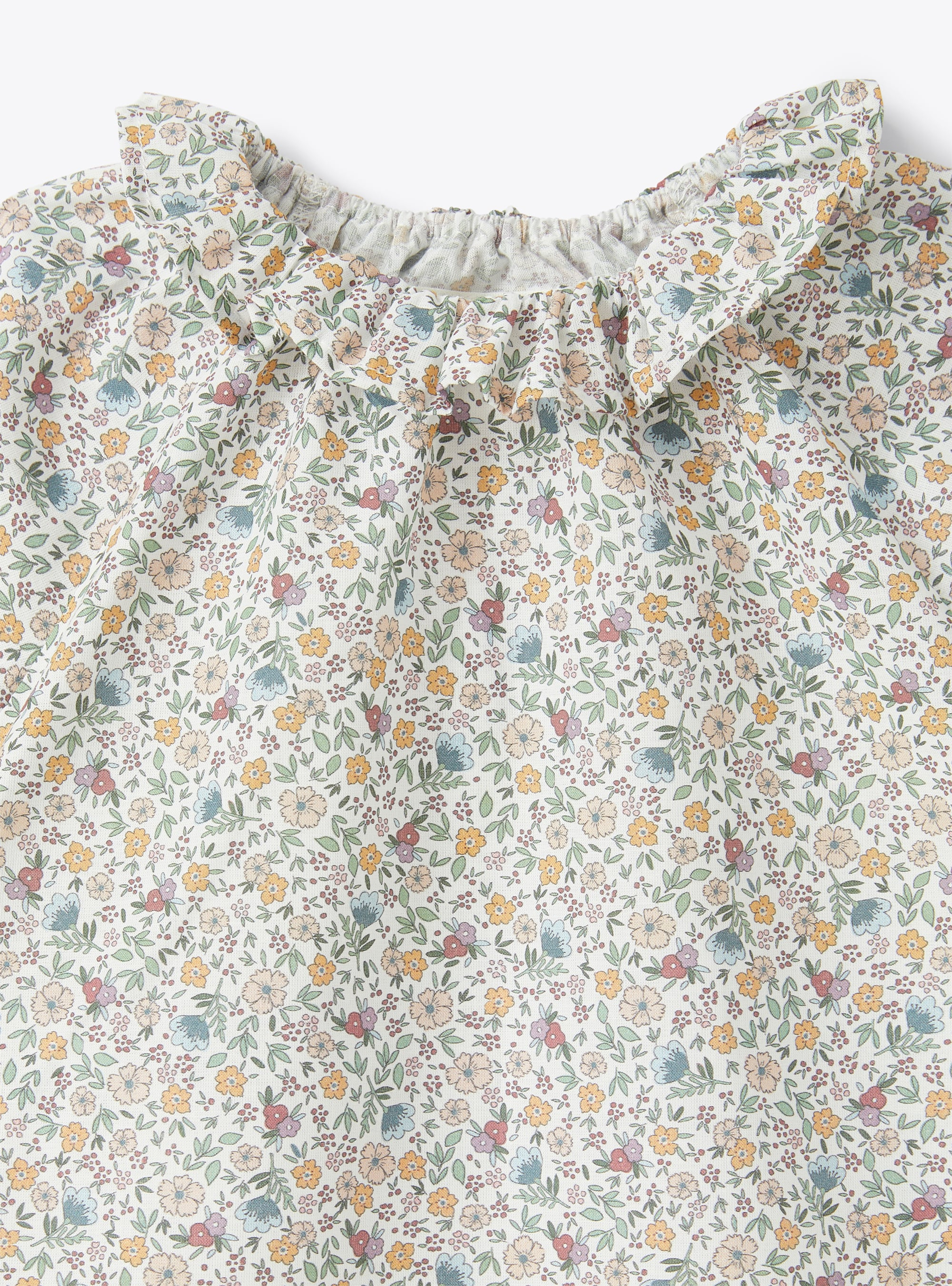 Shirt in floral-patterned voile - Green | Il Gufo