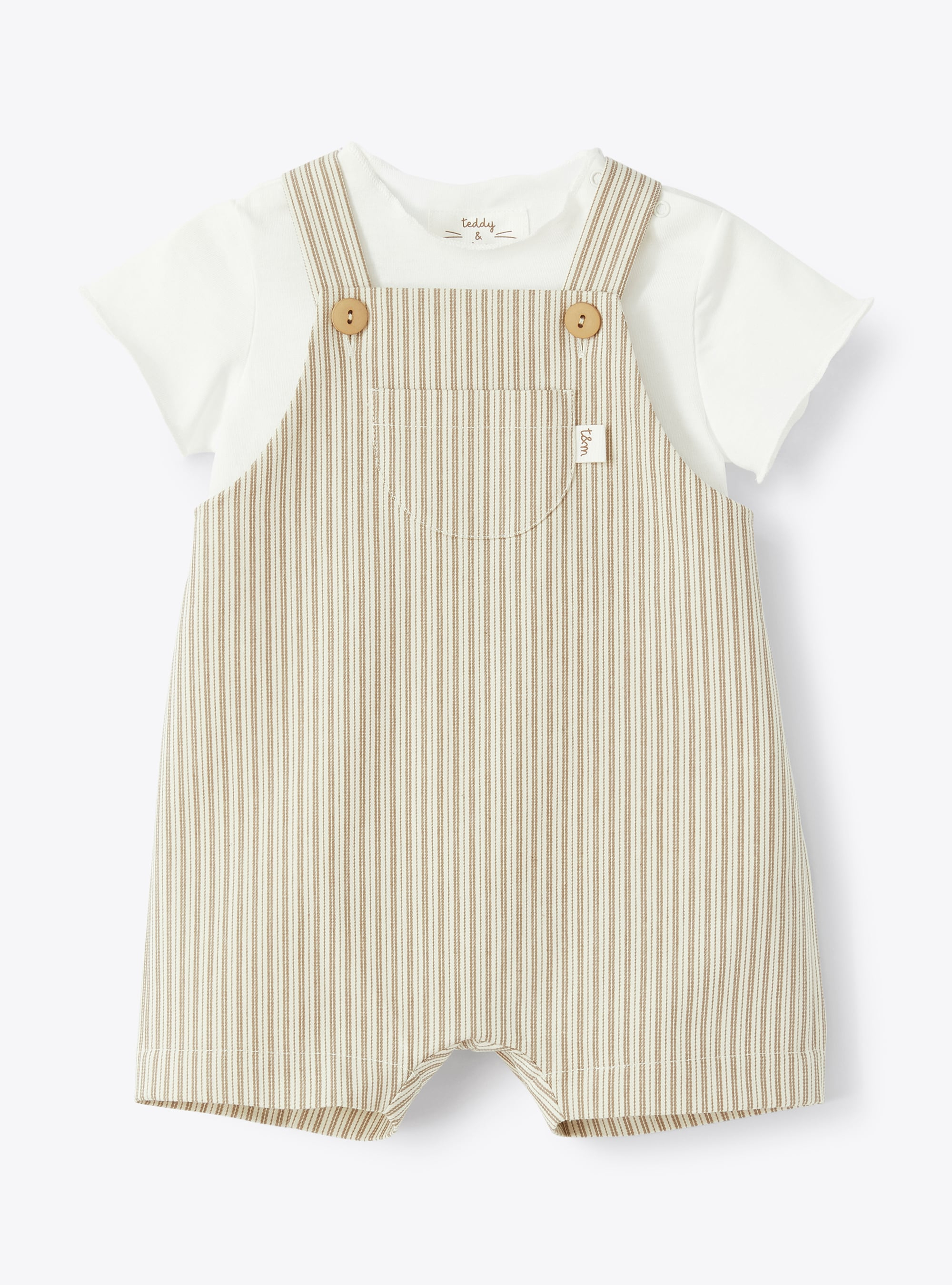 Two-piece set with striped dungarees - COMPLETO DUE PEZZI - Il Gufo