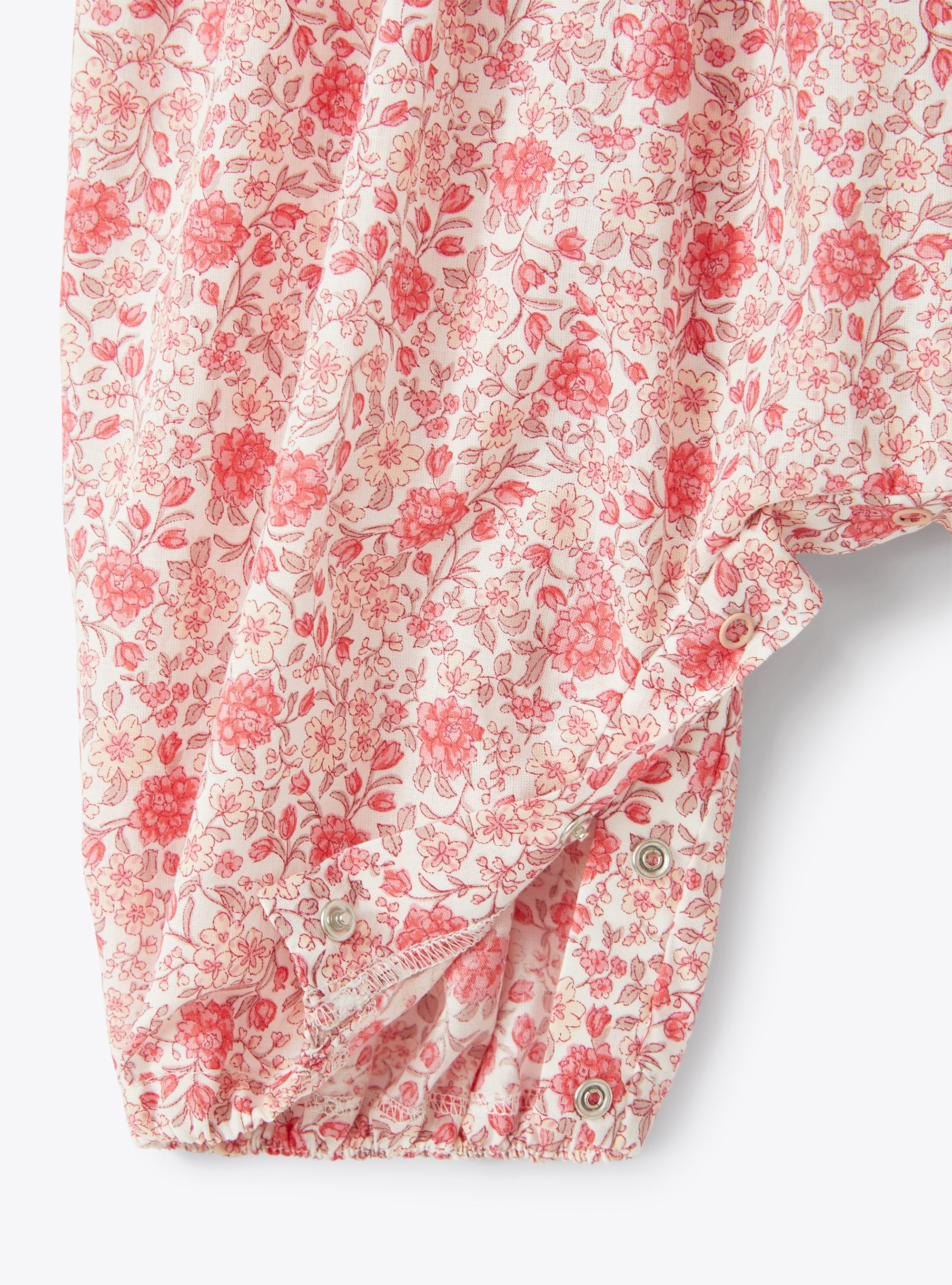 Babysuit in floral-print voile - Red | Il Gufo