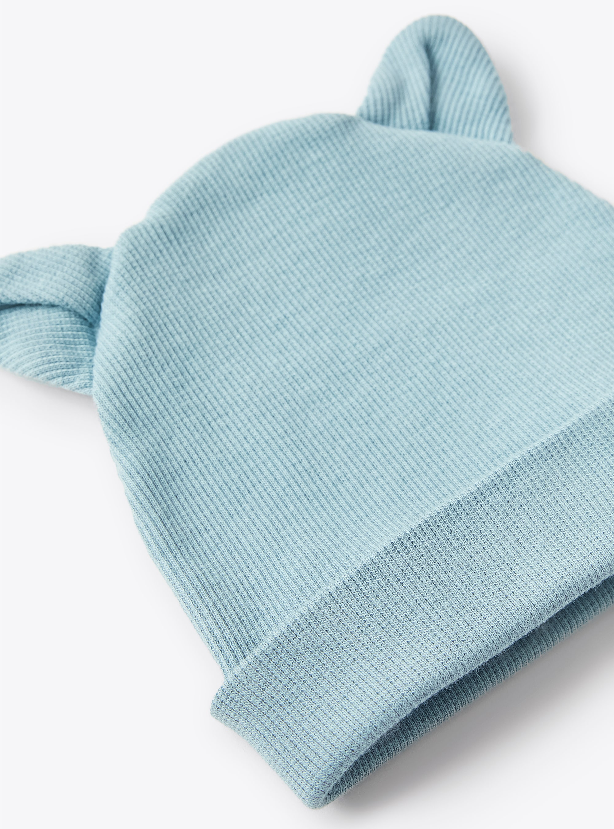 Baby blue hat and booties set - Light blue | Il Gufo