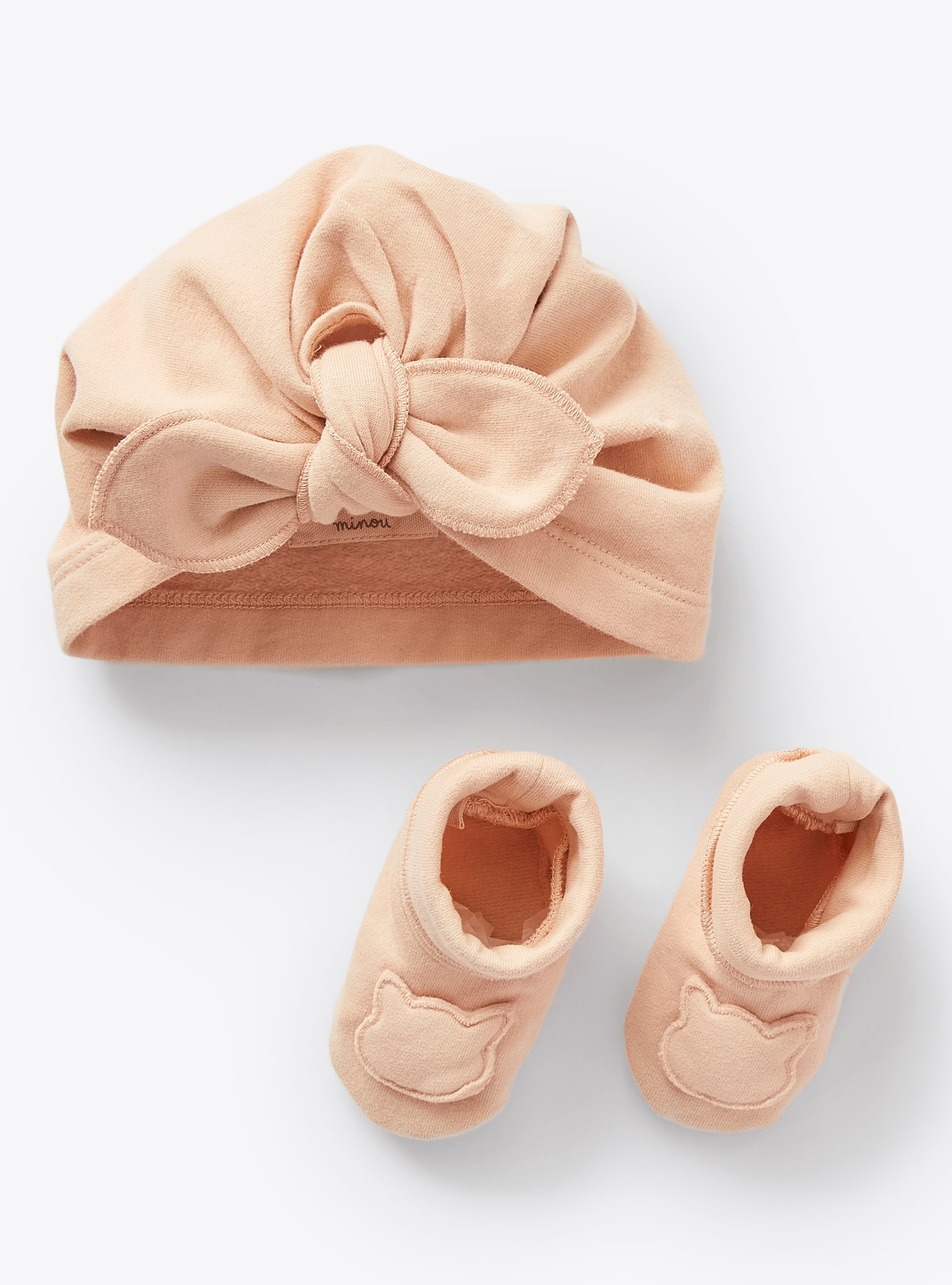 Pink baby hat and booties set - Accessories - Il Gufo