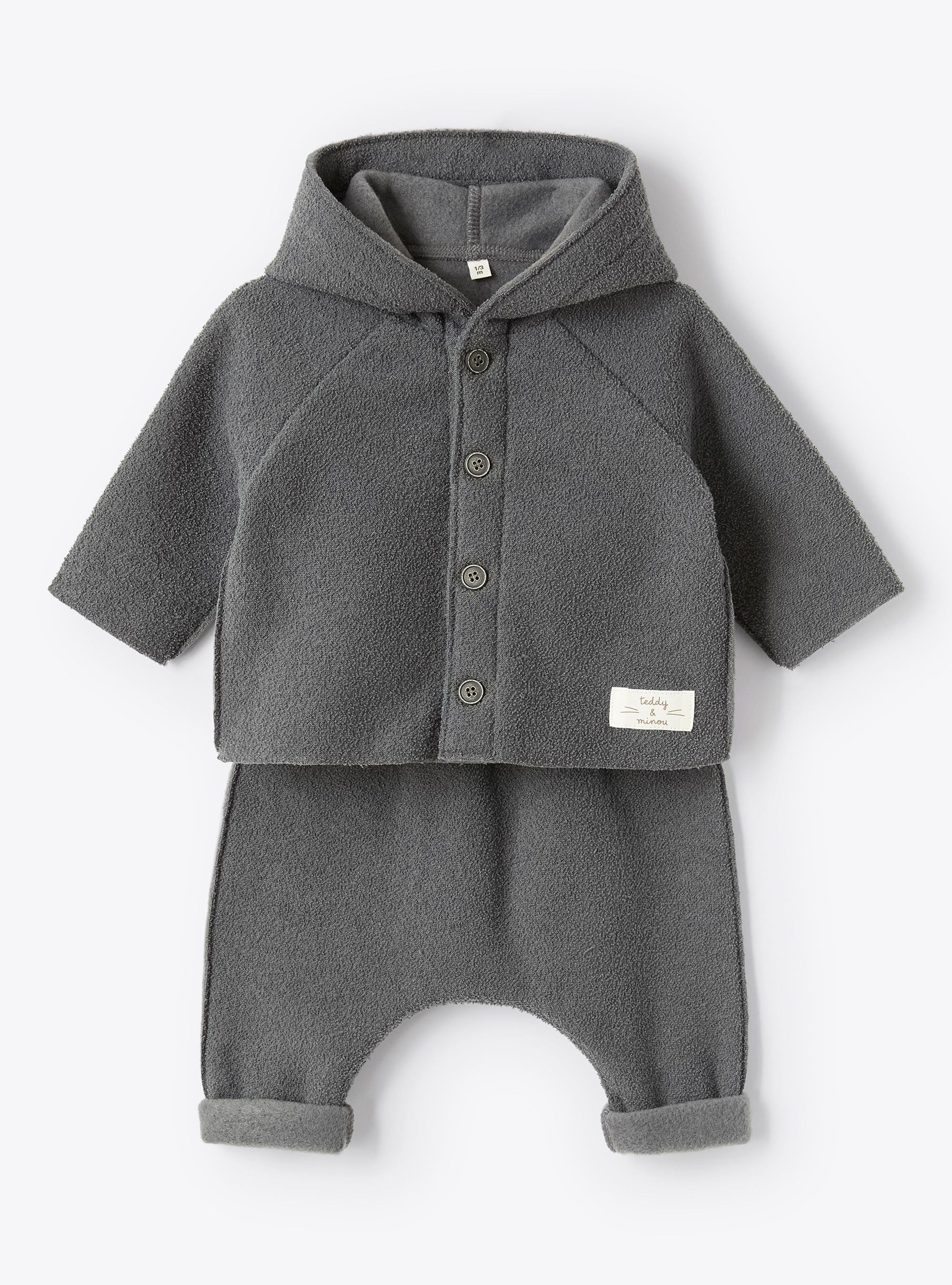 Cotton blend fleecy terry cloth outfit - Two-piece sets - Il Gufo