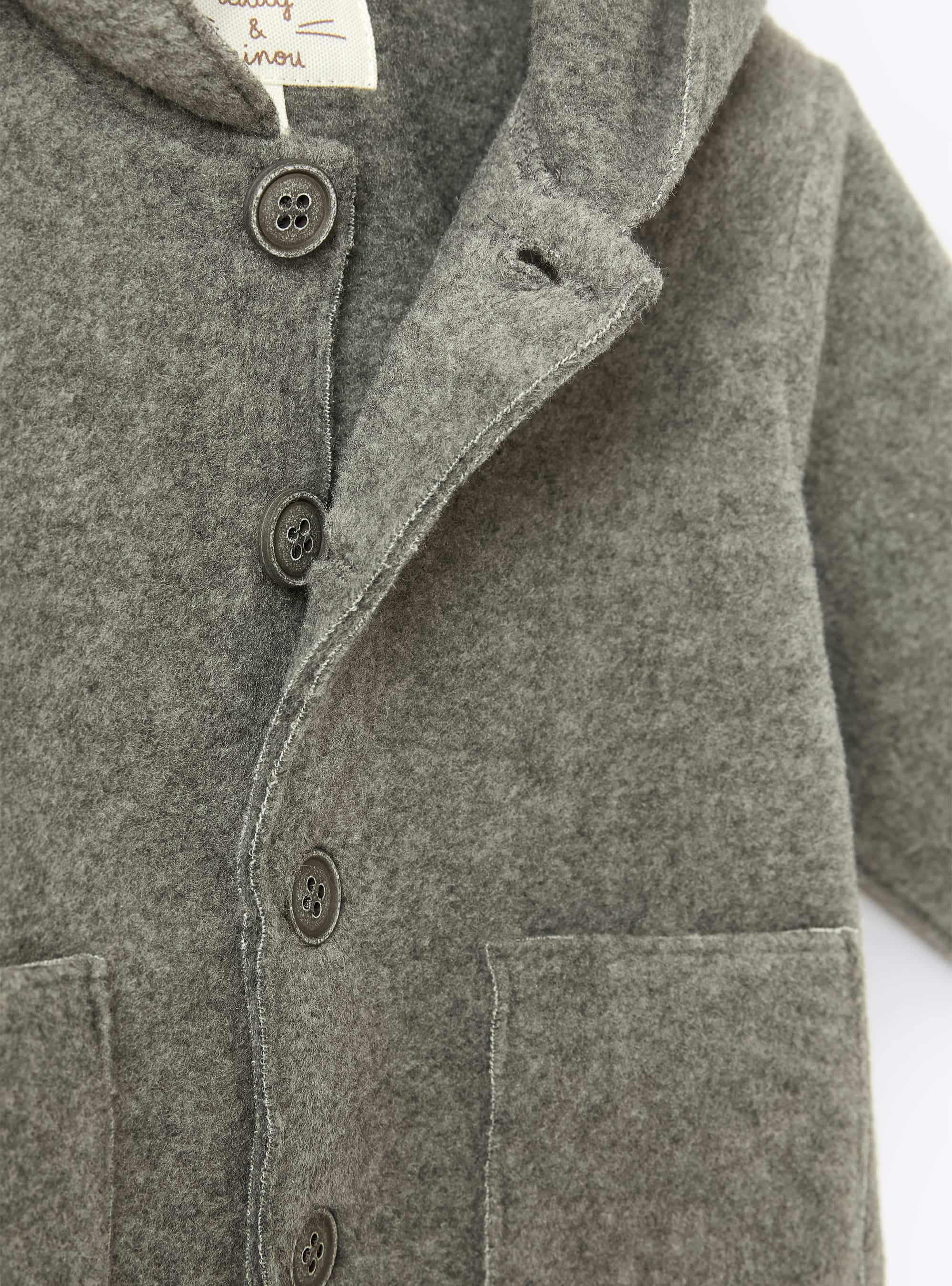 Kapuzenjacke aus grauem Fleece - Grau | Il Gufo