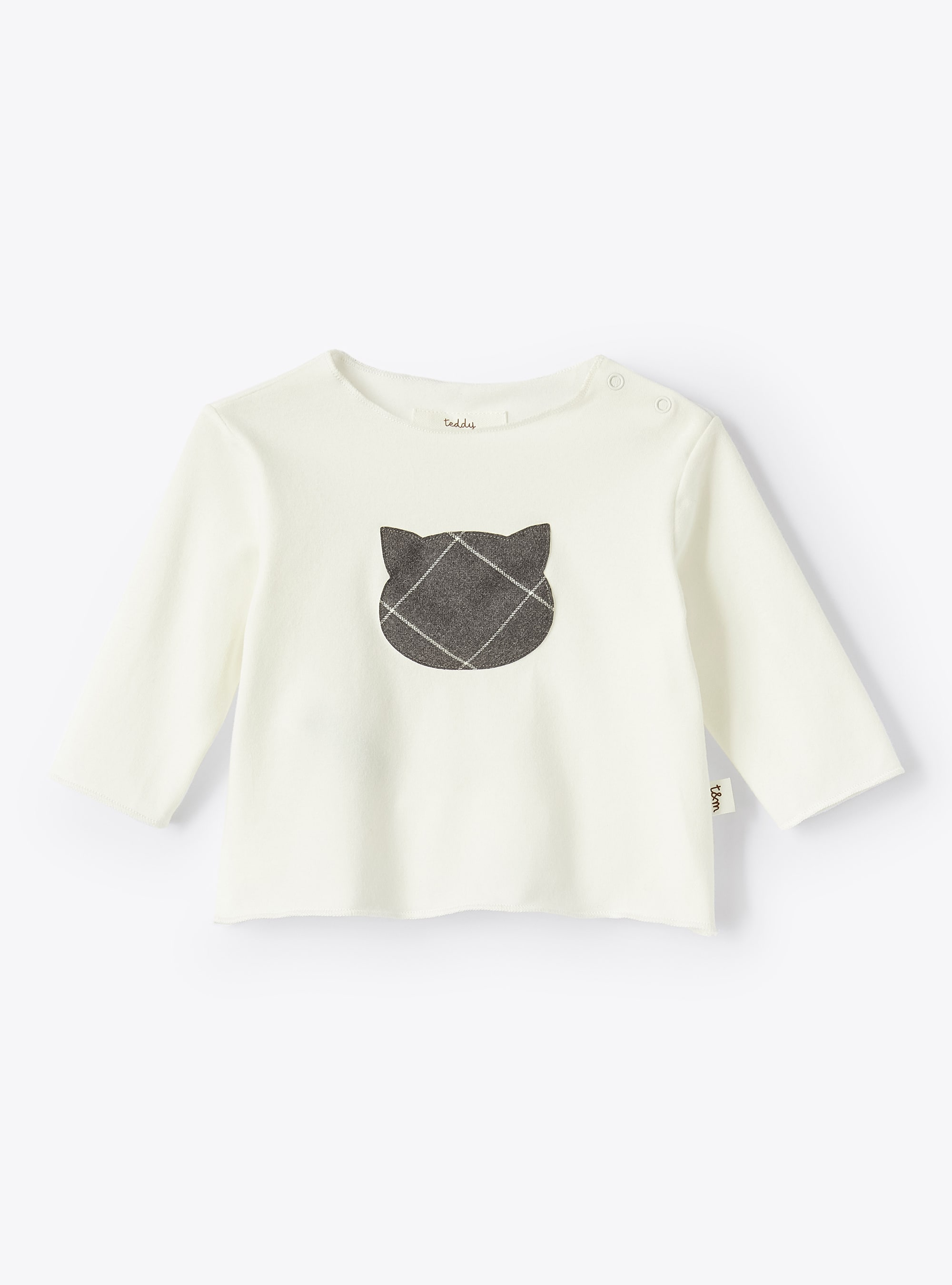 Top with patterned cat - T-shirts - Il Gufo