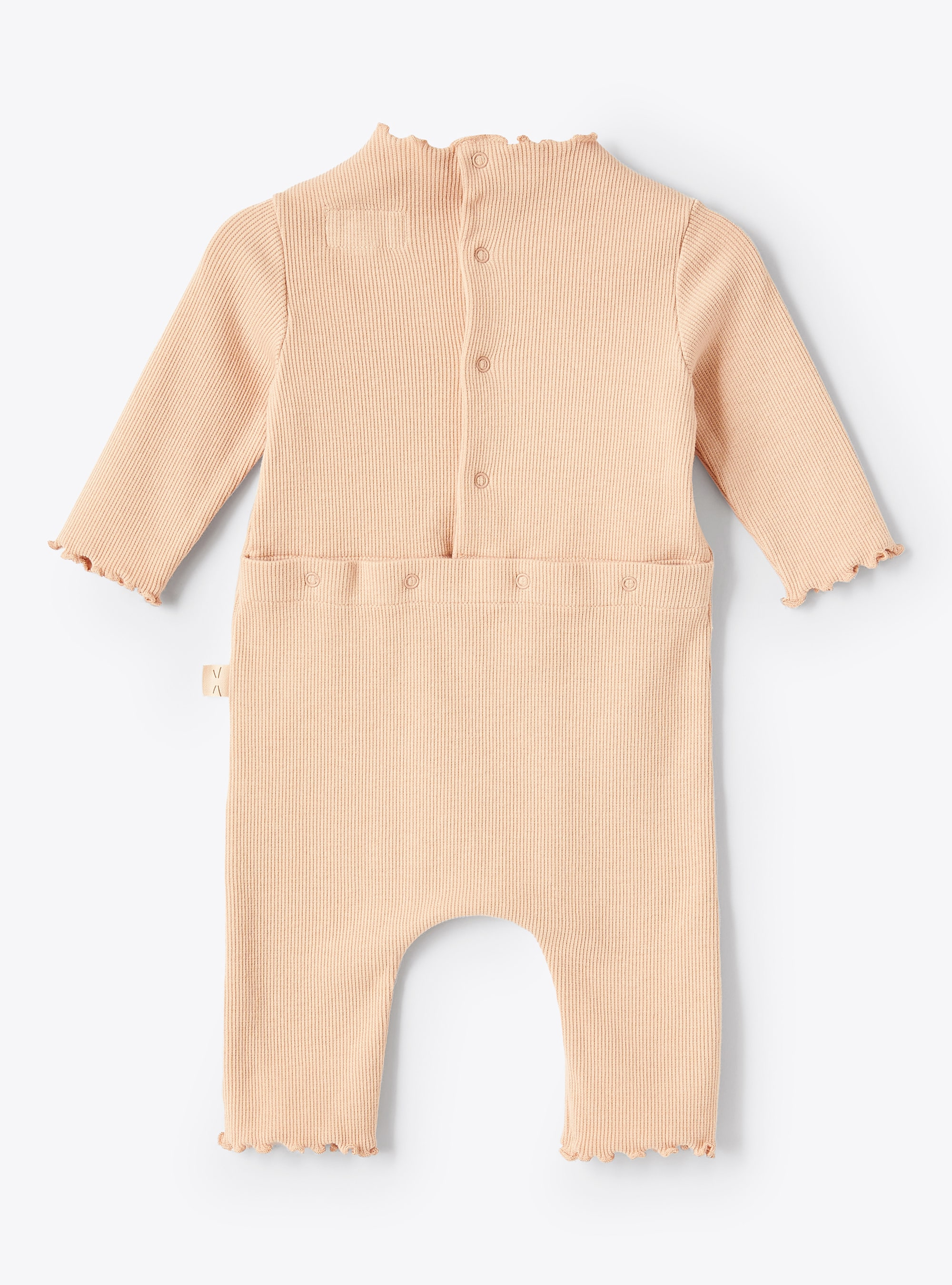 Pink ribbed cotton babysuit - Pink | Il Gufo