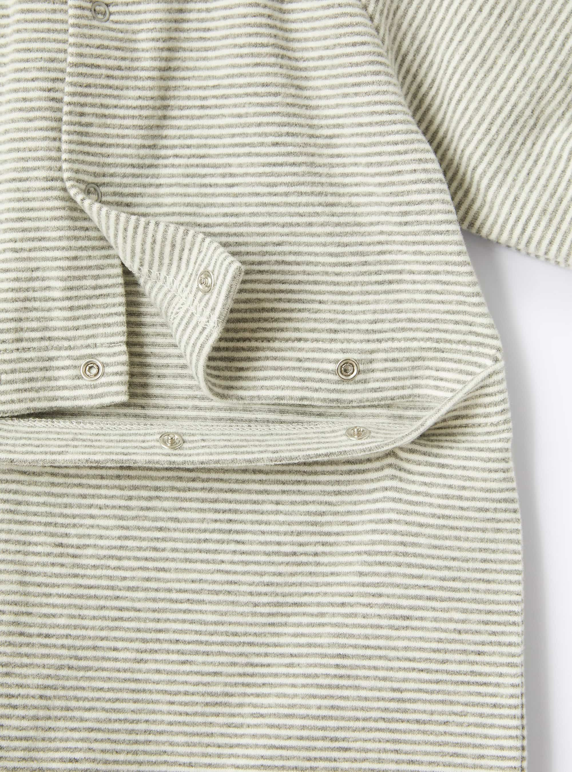 Tutina con arricciature in jersey rigato - Bianco | Il Gufo