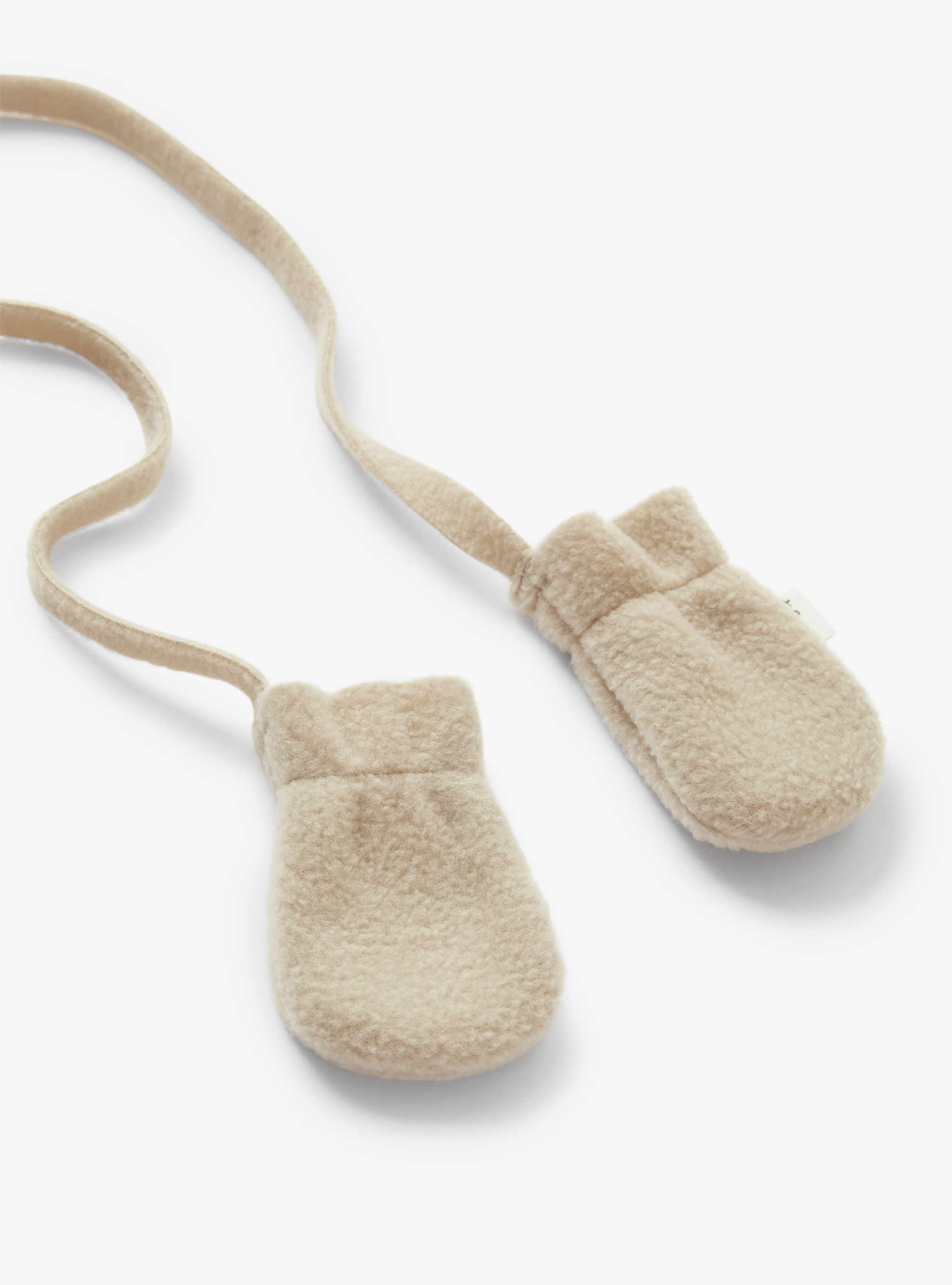 Set of hat, shoes and gloves in fleece - Beige | Il Gufo