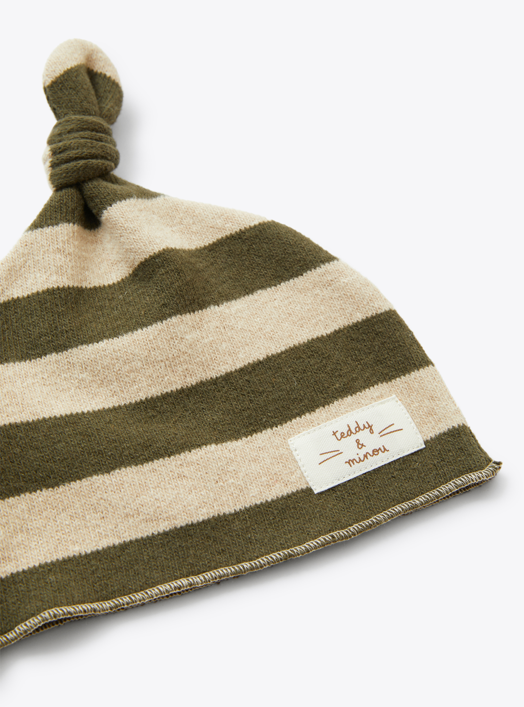 Tricot-knit striped hat - Green | Il Gufo