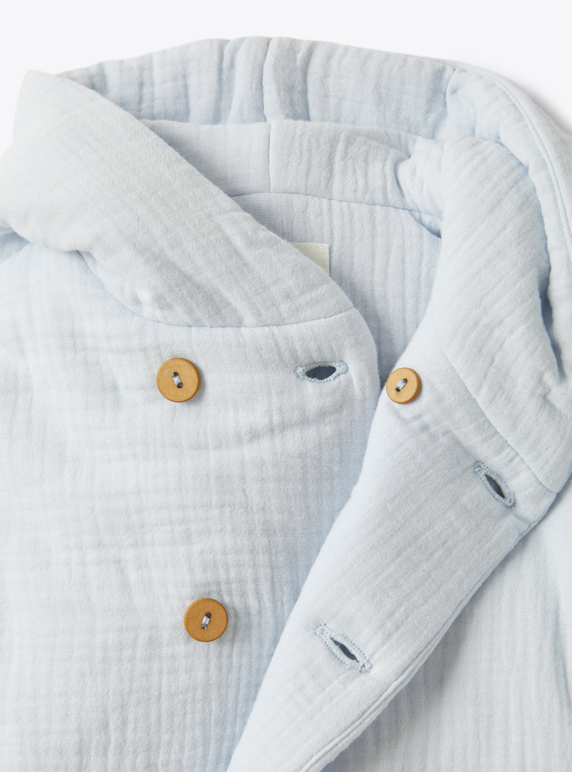 Manteau en gaze de coton biologique anis avec rembourrage synthétique - Bleu clair | Il Gufo