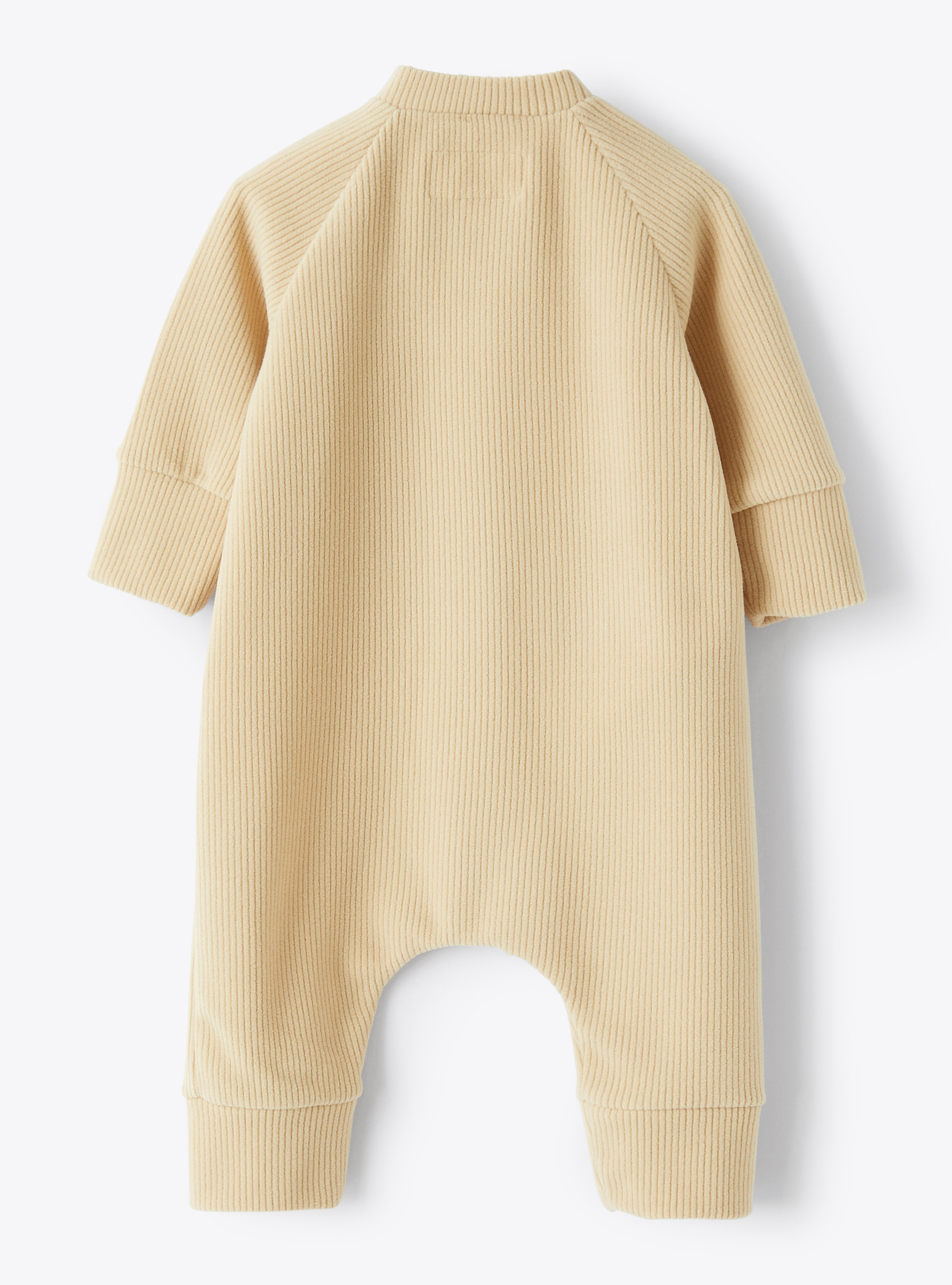 Long babysuit in a rib knit - Beige | Il Gufo