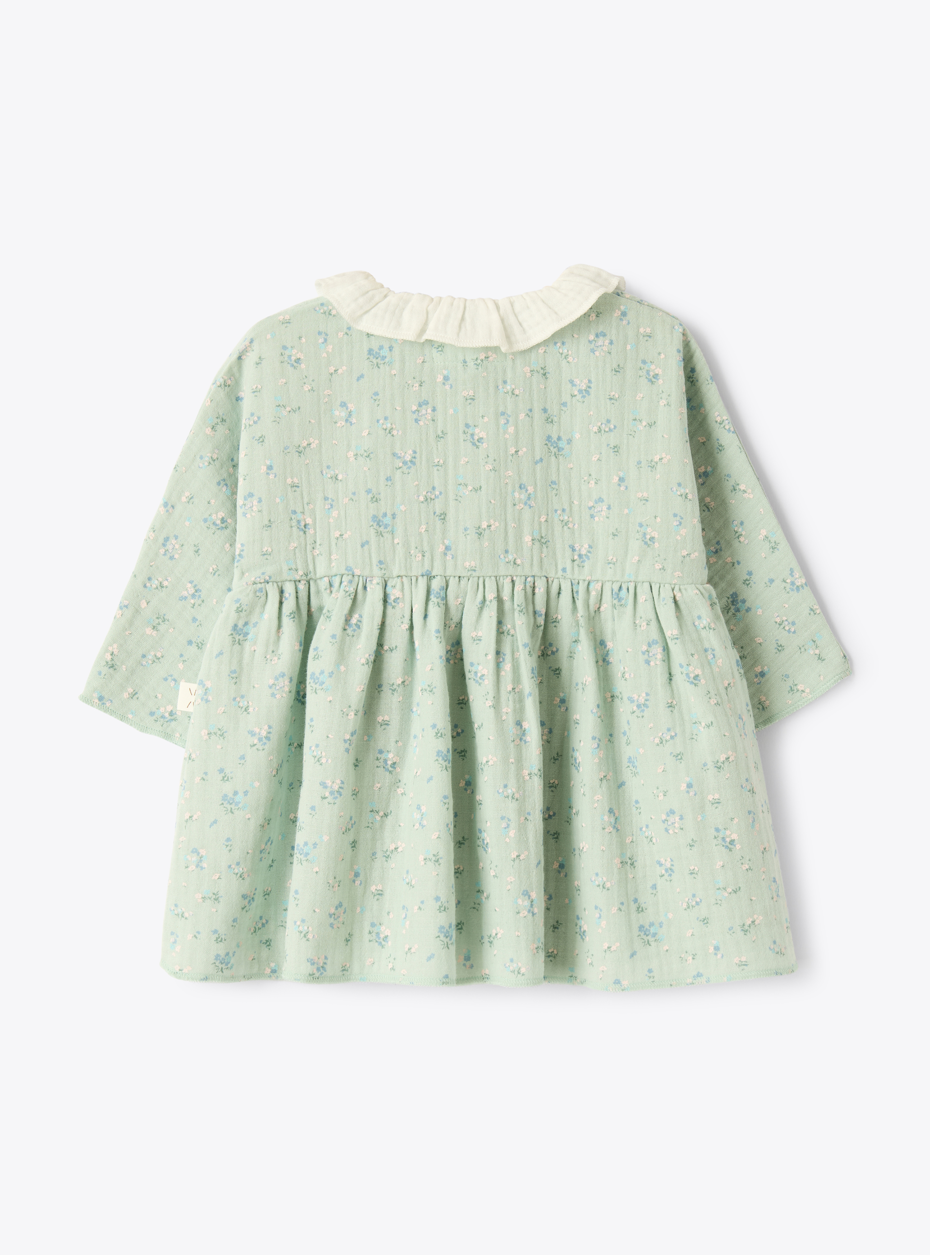 Organic gauze dress - Light blue | Il Gufo