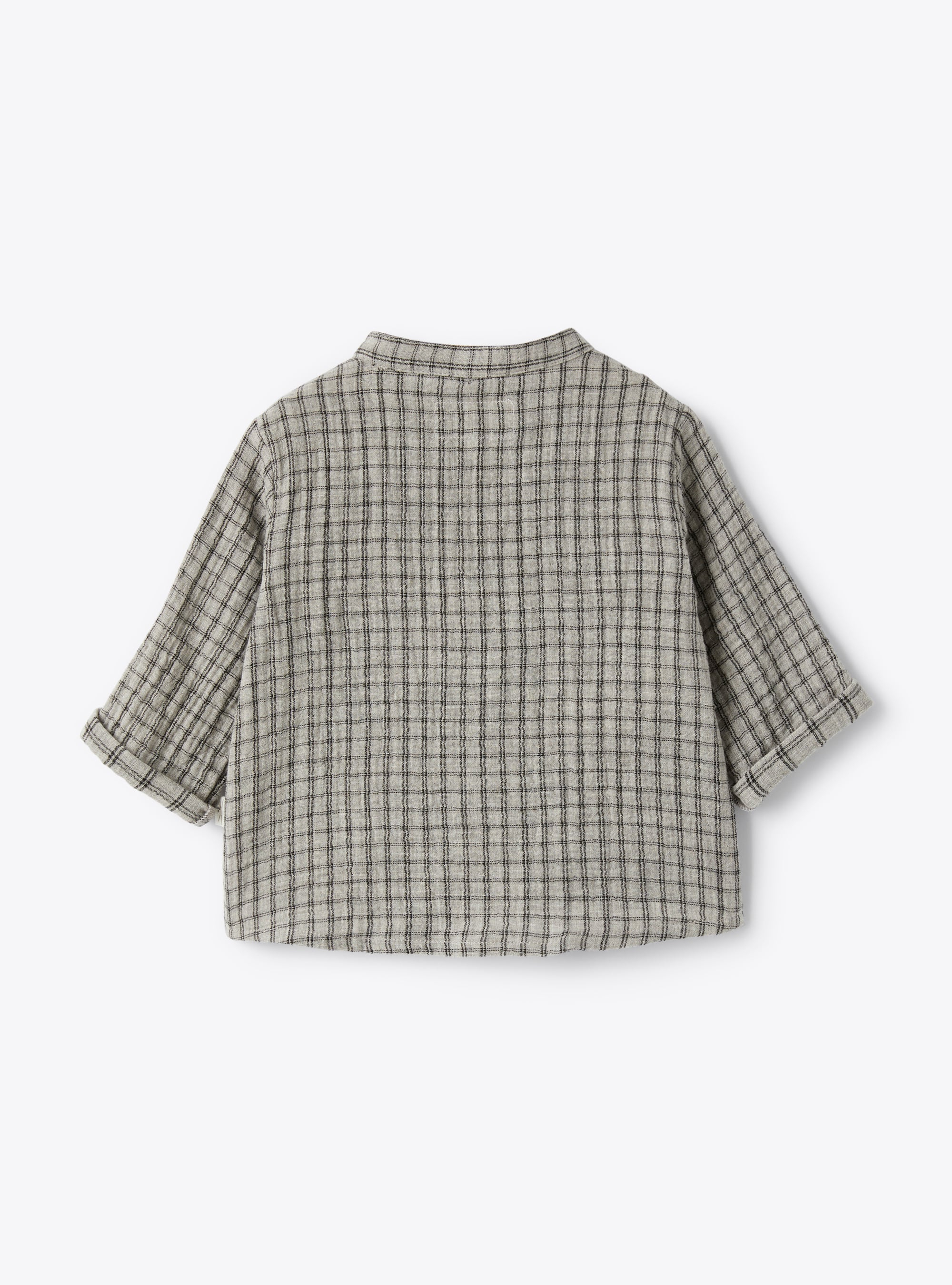 Organic cotton gauze shirt - Grey | Il Gufo