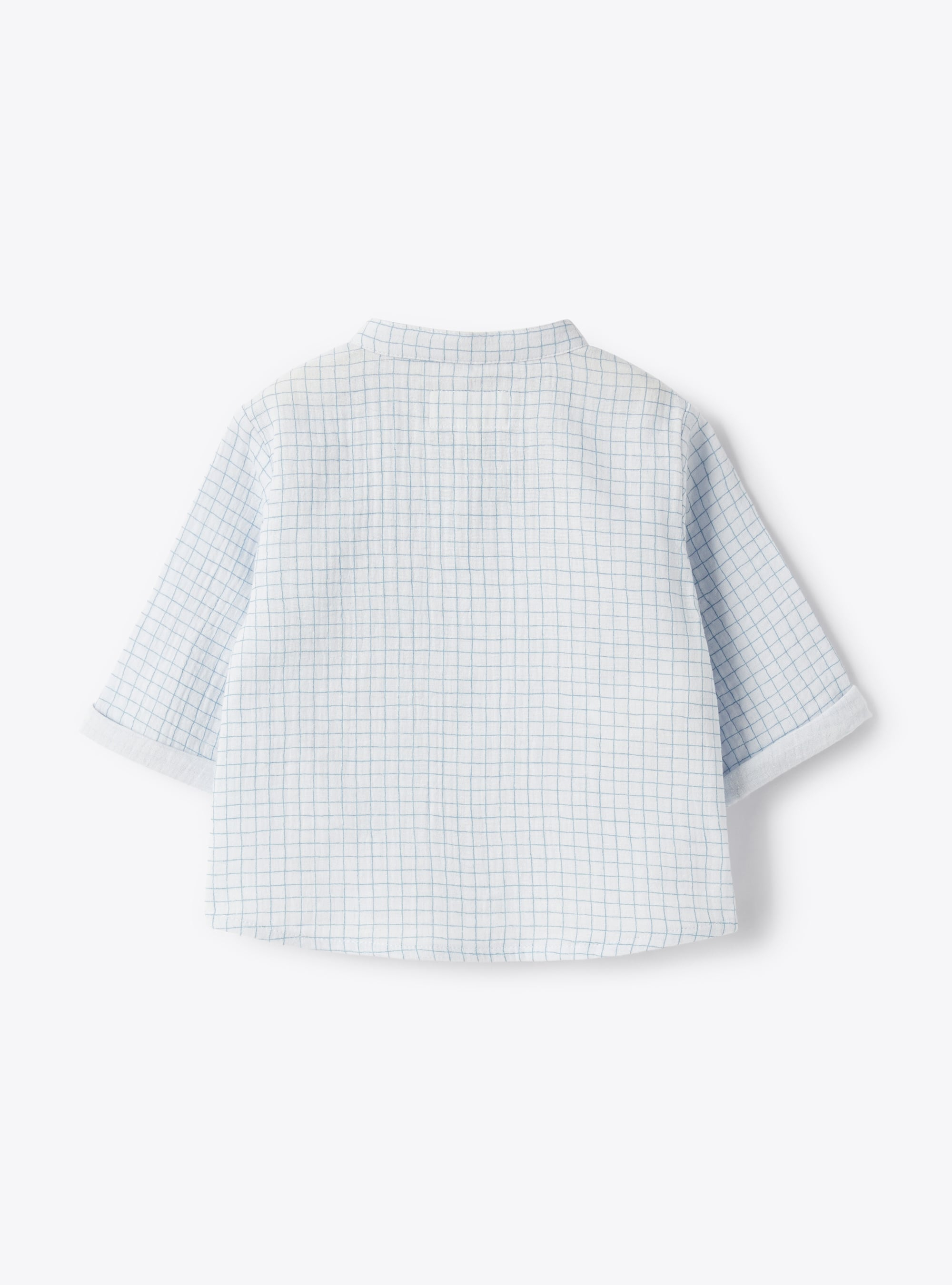 Organic cotton gauze shirt - Light blue | Il Gufo