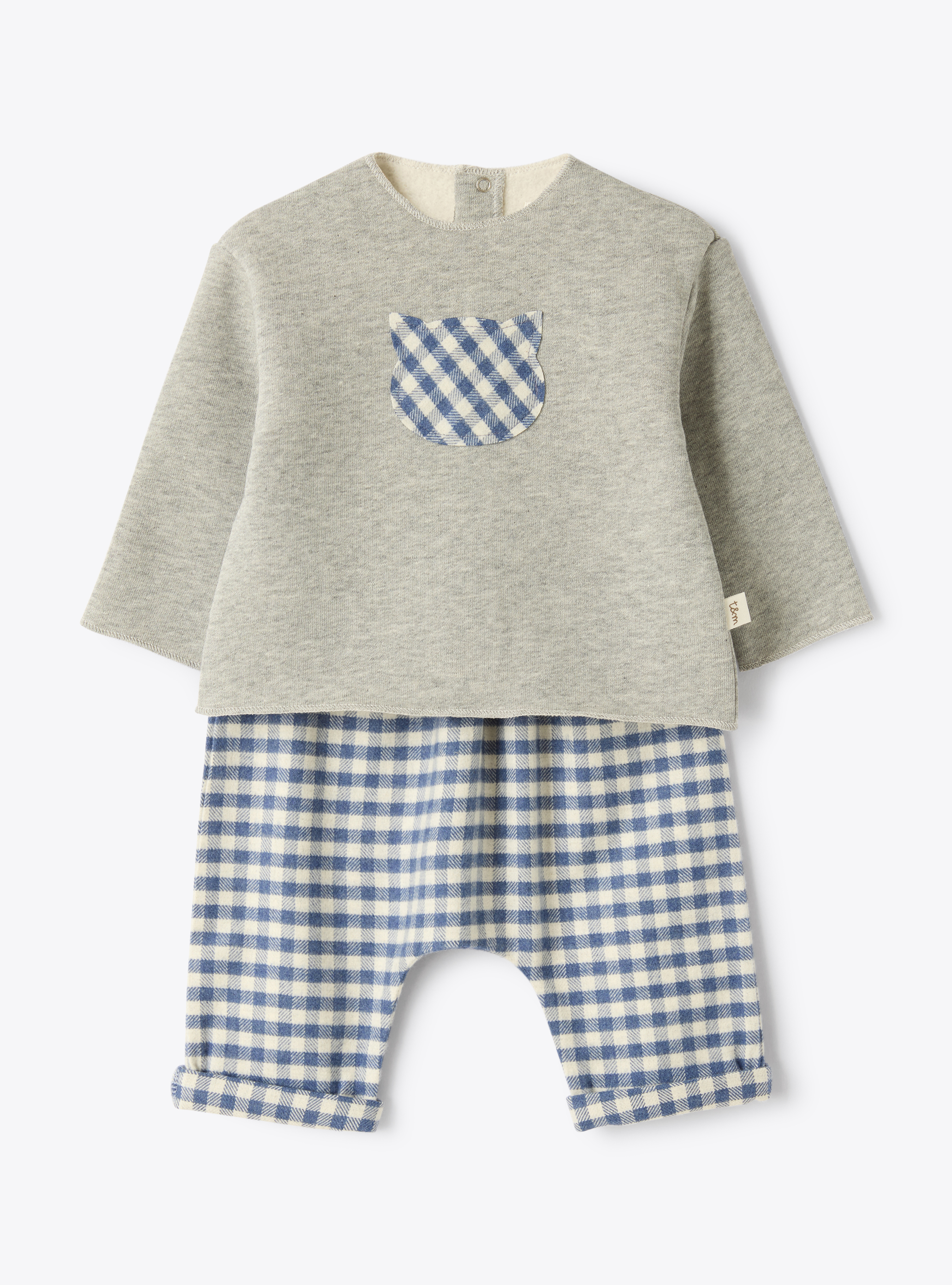 Set made from brushed cotton fleece and cotton flannel - Two-piece sets - Il Gufo