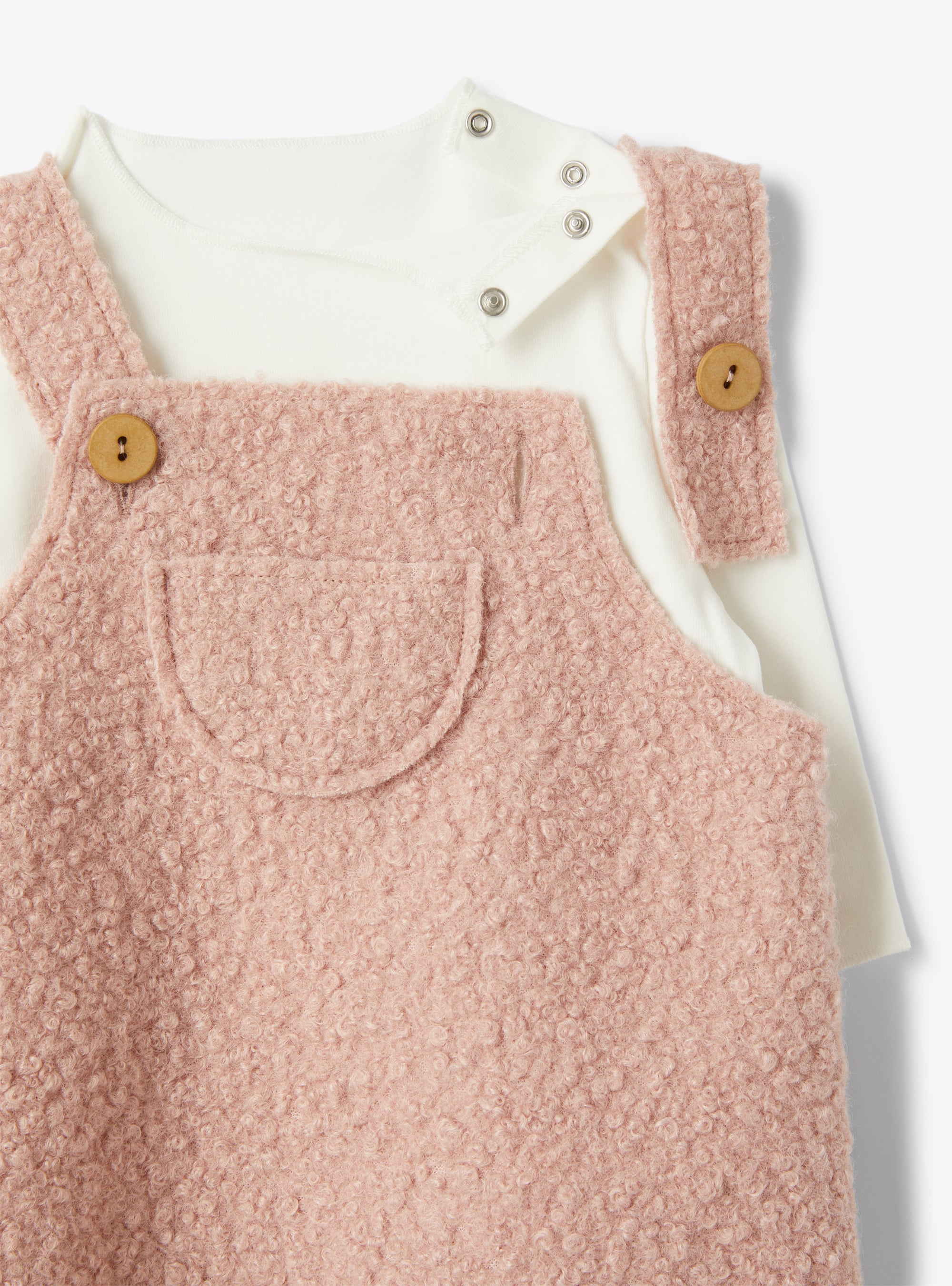 Set in organic cotton jersey and bouclé fabric - Pink | Il Gufo