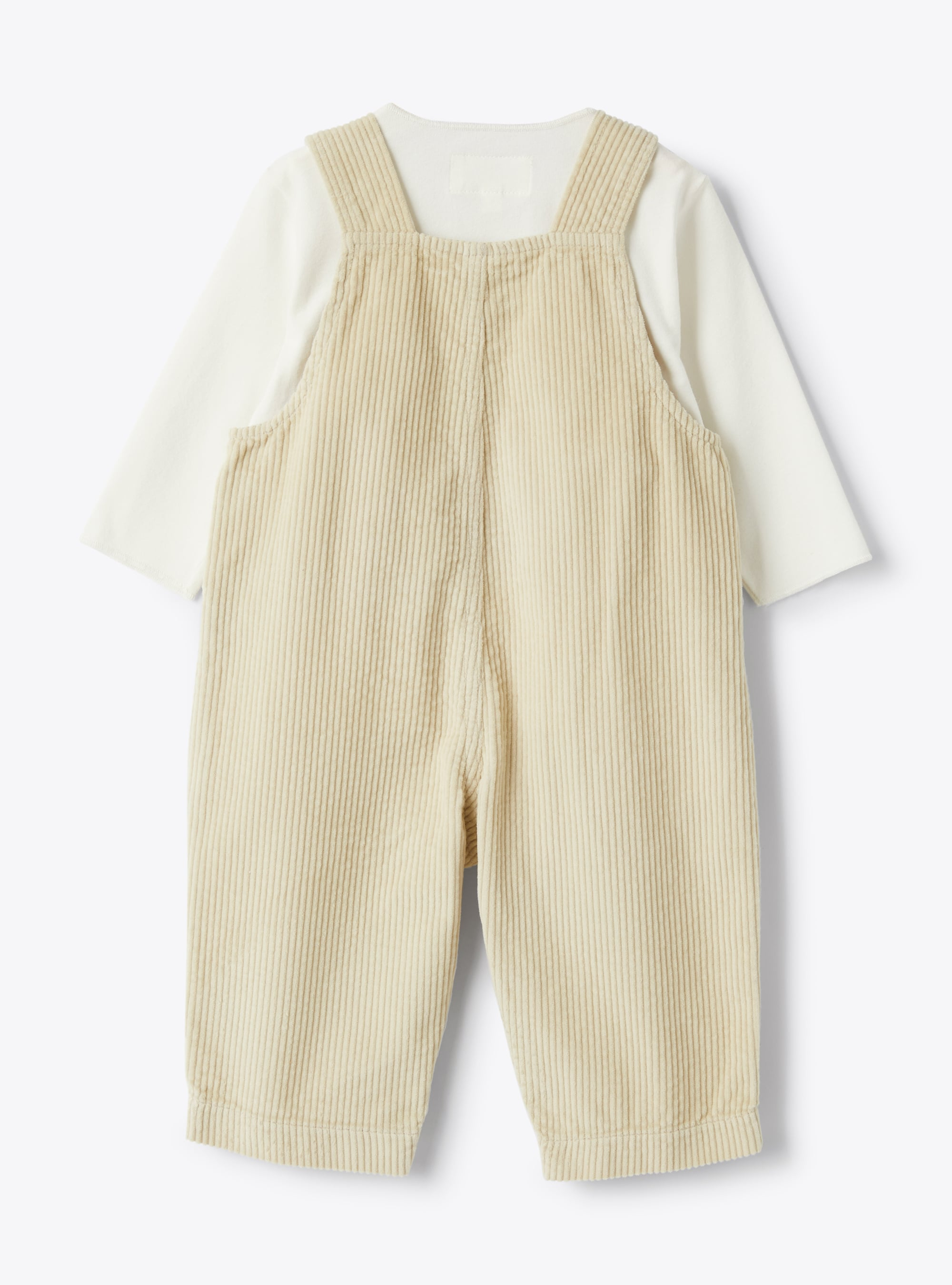 Two-piece set in jersey and upcycled corduroy - Beige | Il Gufo