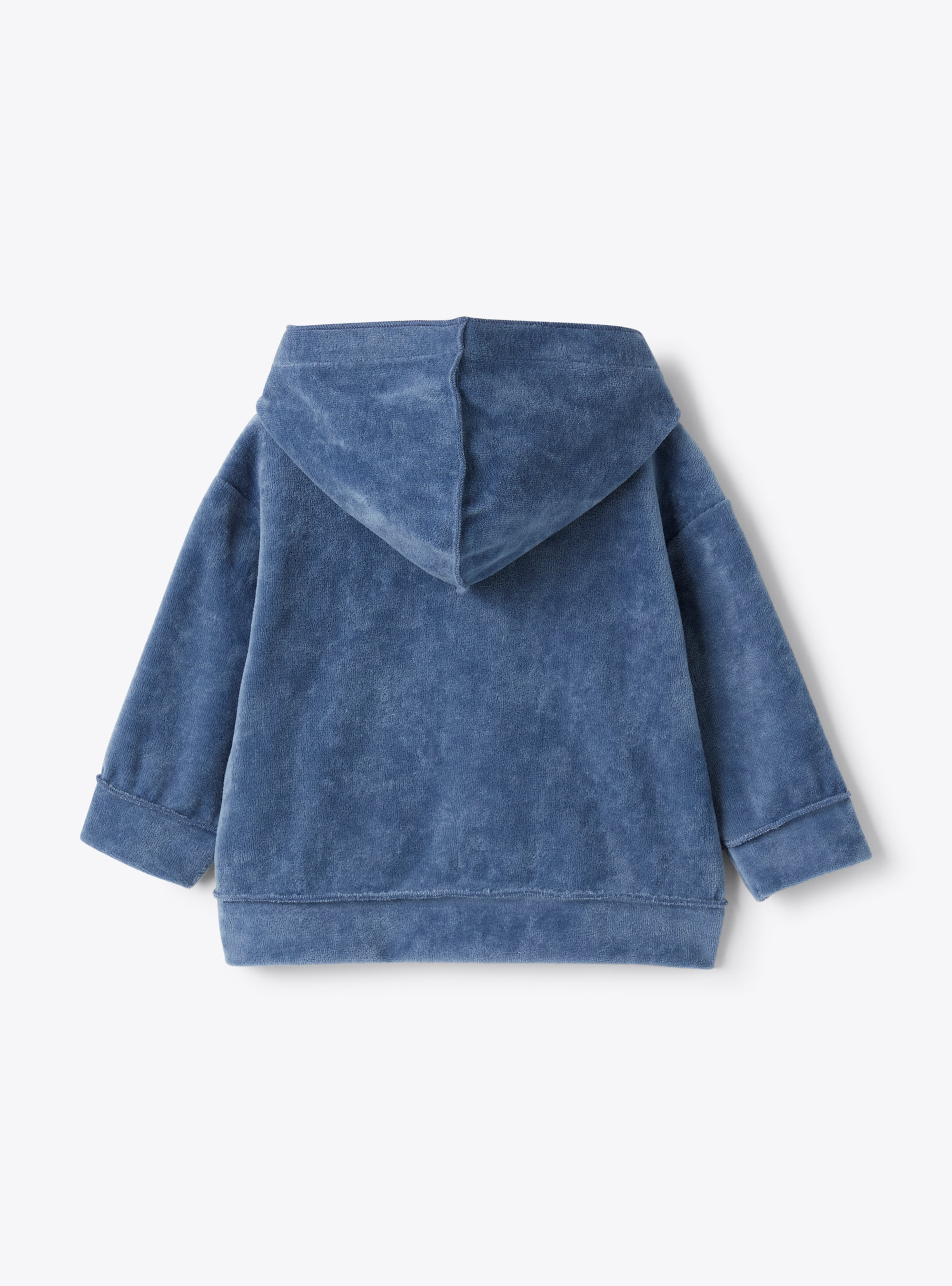 Sweat-shirt en chenille upcyclée - Bleu | Il Gufo