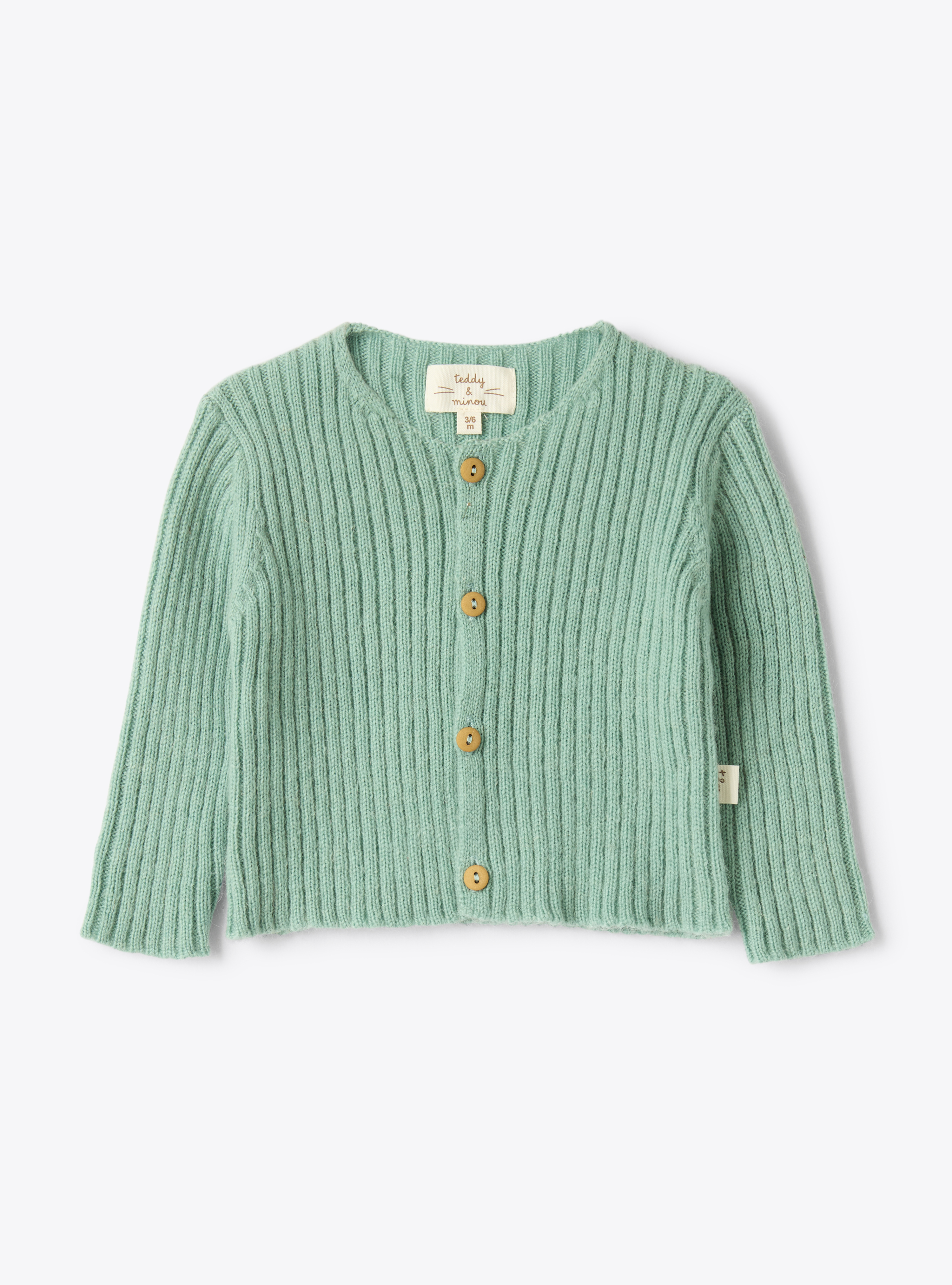 Upcycled wool blend yarn cardigan - Green | Il Gufo