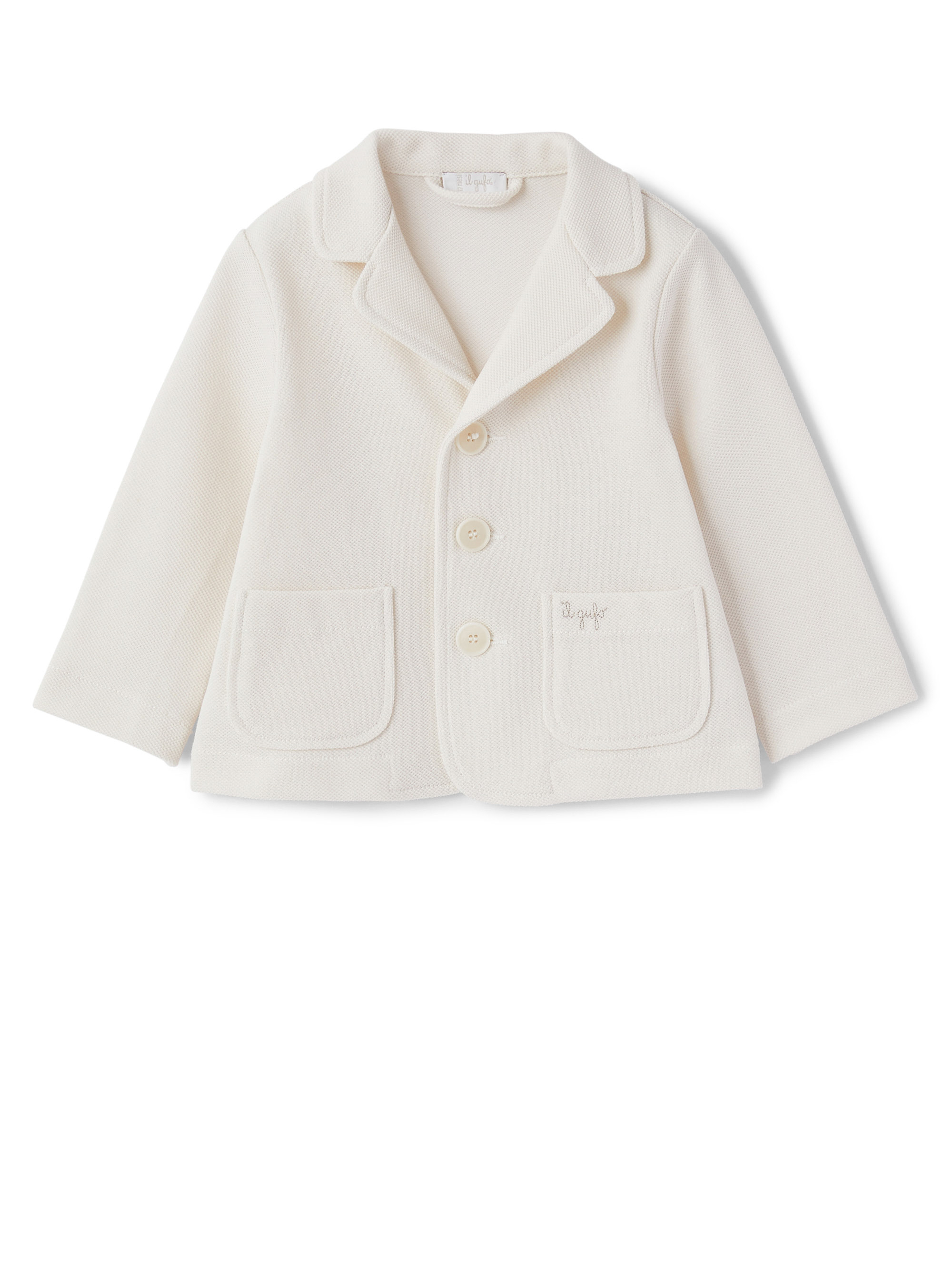 Cream white piquet cotton blazer - Jackets - Il Gufo