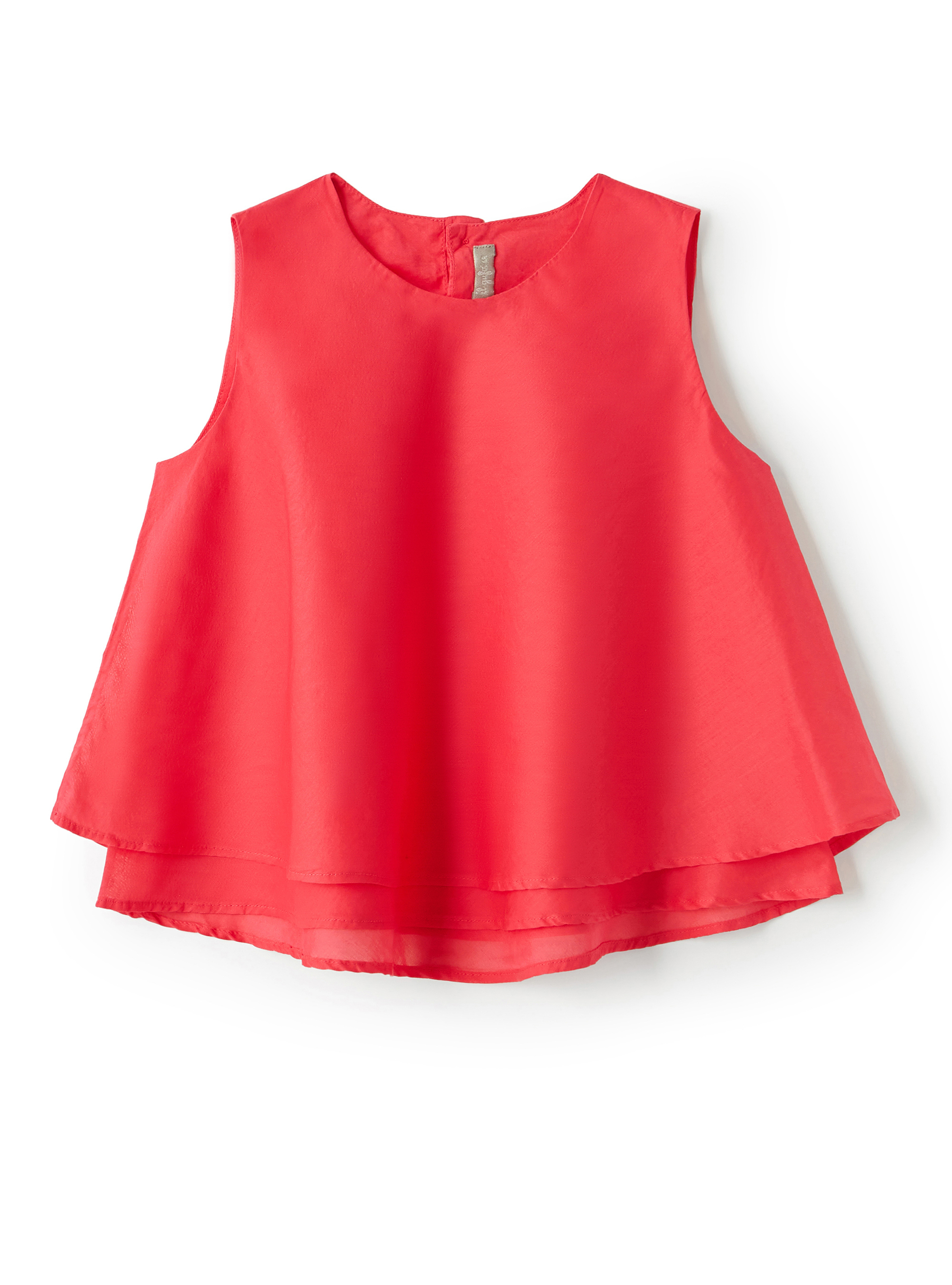 Carmine red voile flared top - Shirts - Il Gufo