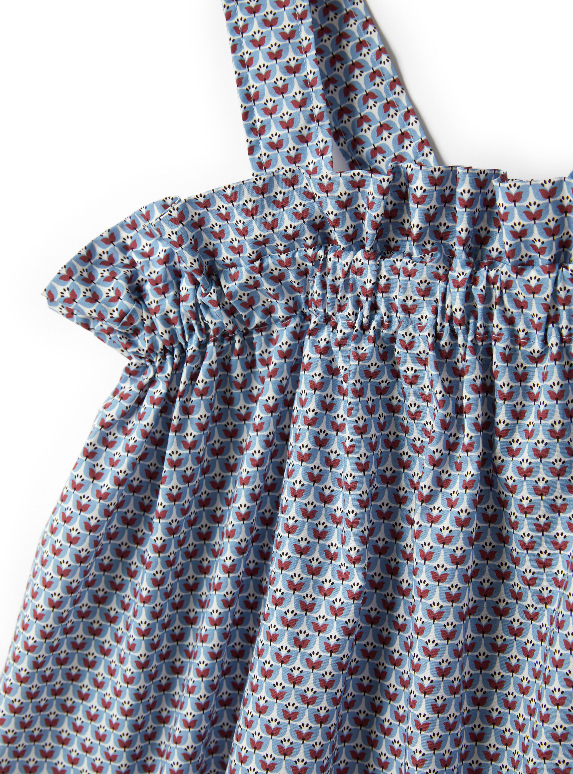 Top sans manches en Liberty Fabrics à fleurs - Bleu | Il Gufo