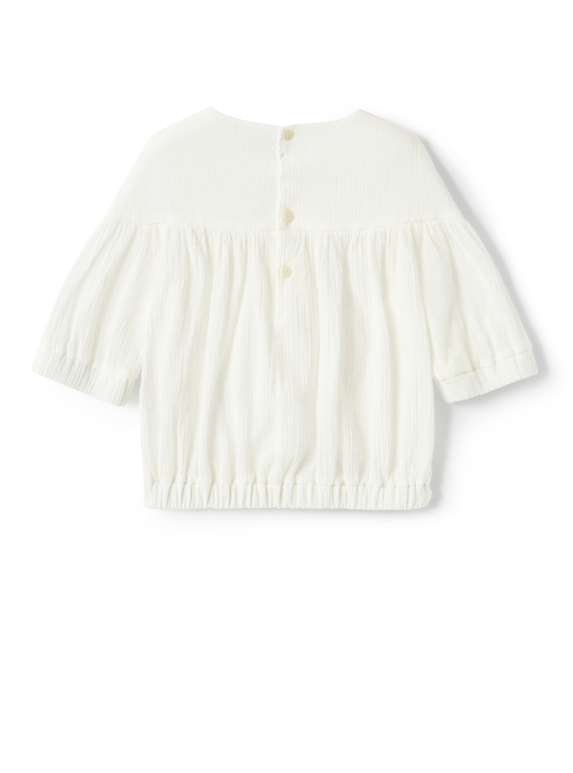 Camicia in garza di cotone bianca - Bianco | Il Gufo