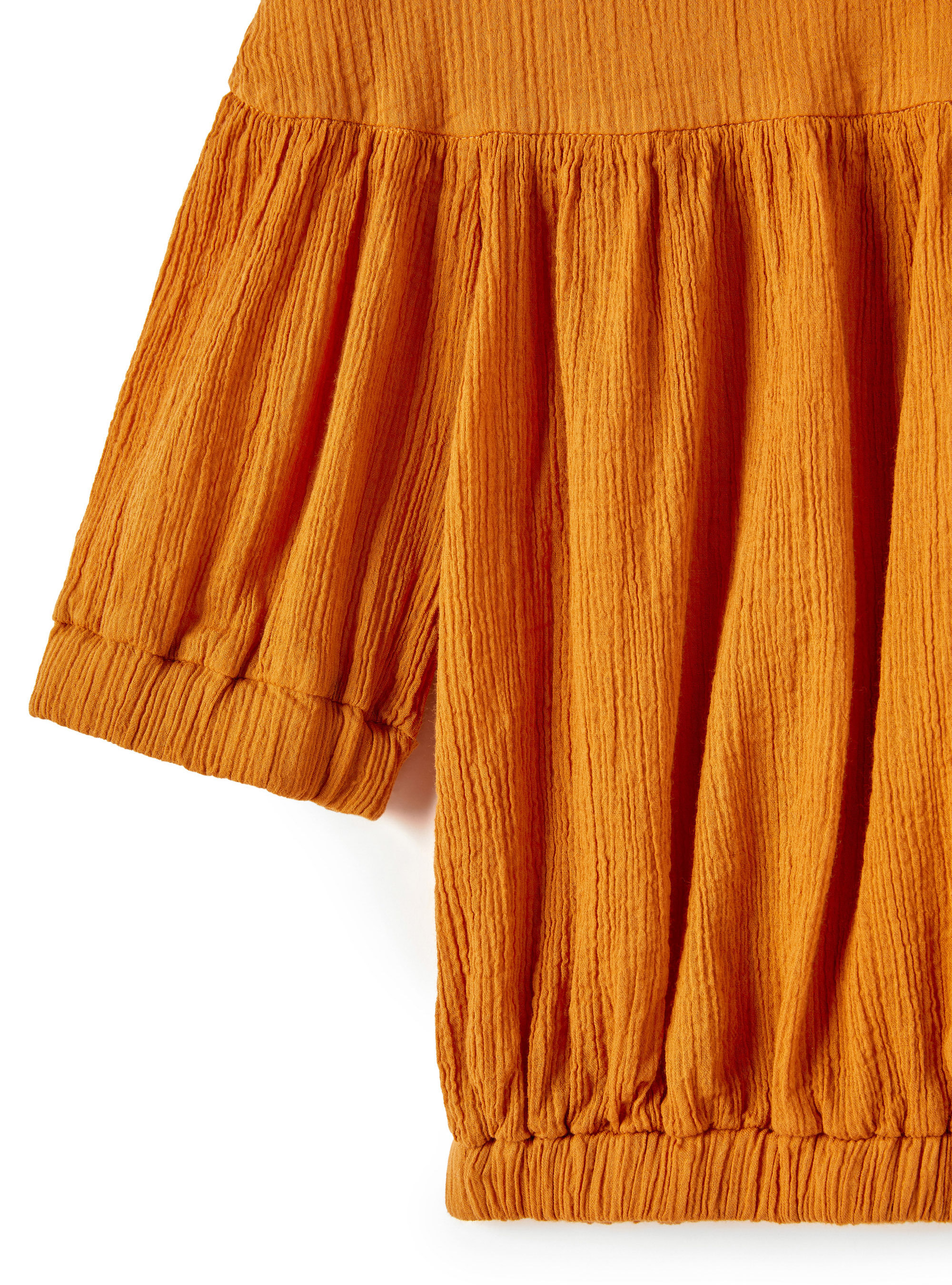 Orange cotton gauze shirt - Orange | Il Gufo