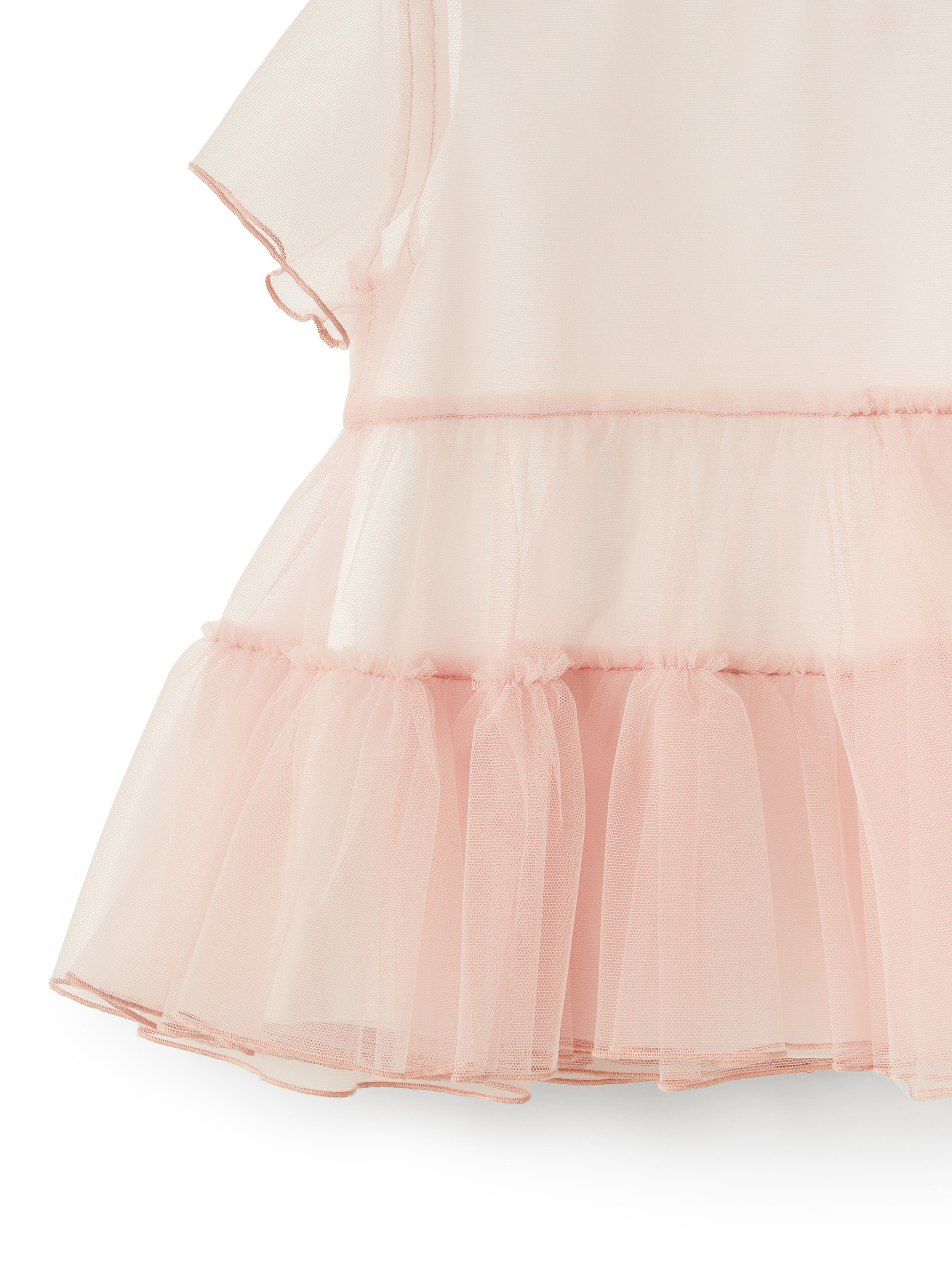 Pink tulle top with flounces - Pink | Il Gufo