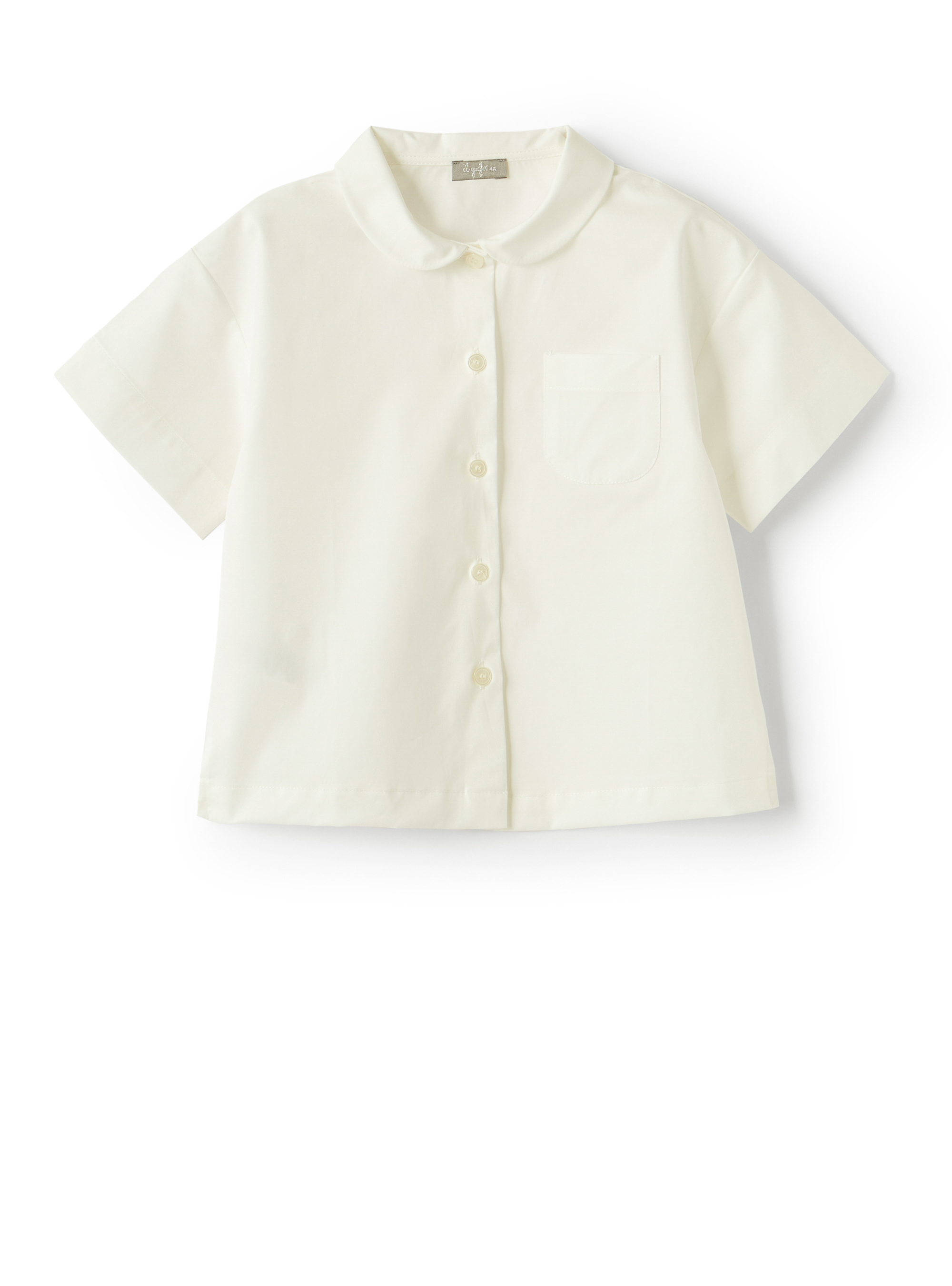 Weißes Baumwollhemd mit Brusttasche - Hemden - Il Gufo