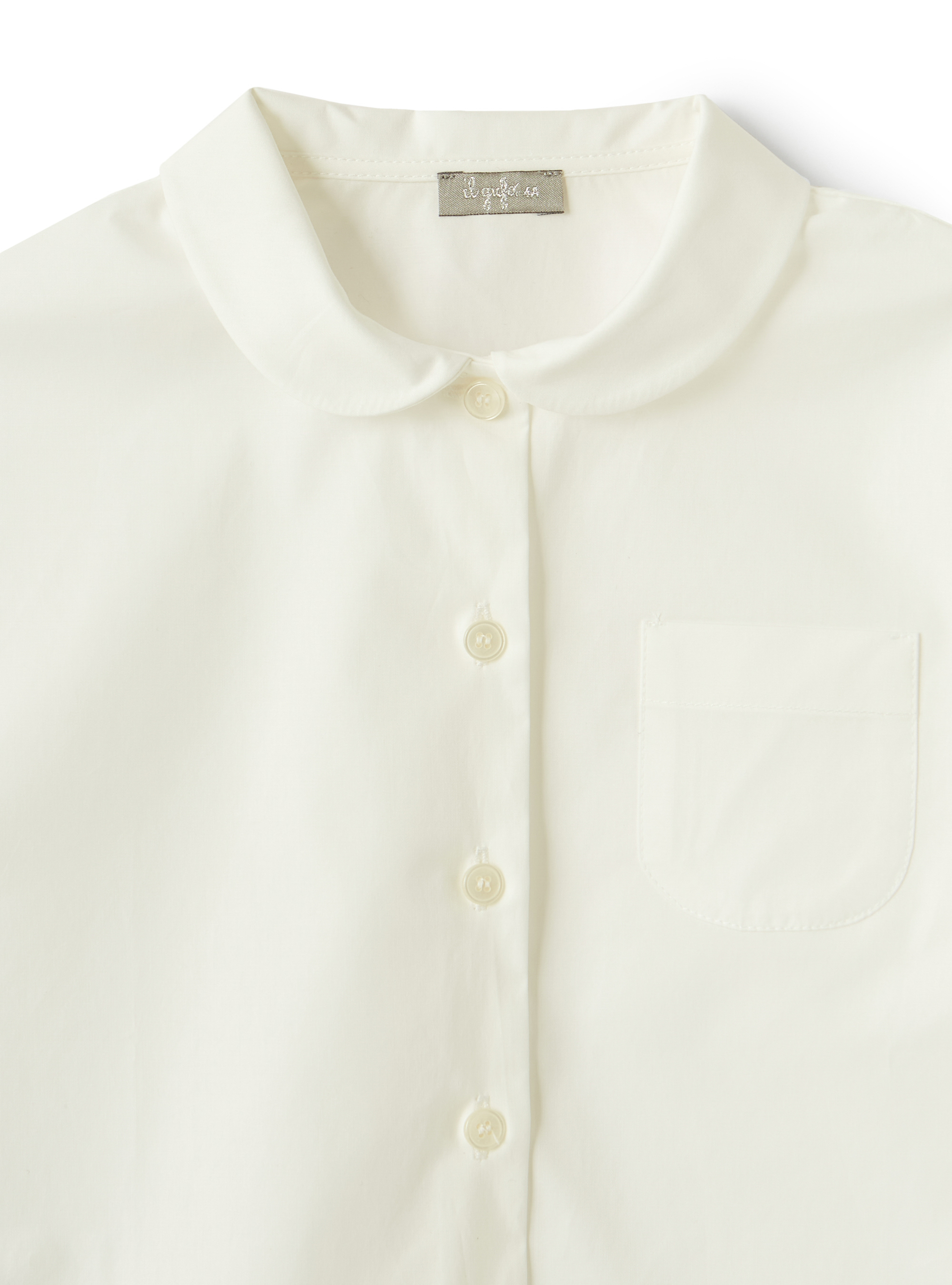 Chemise en coton blanche avec poche poitrine - Blanc | Il Gufo