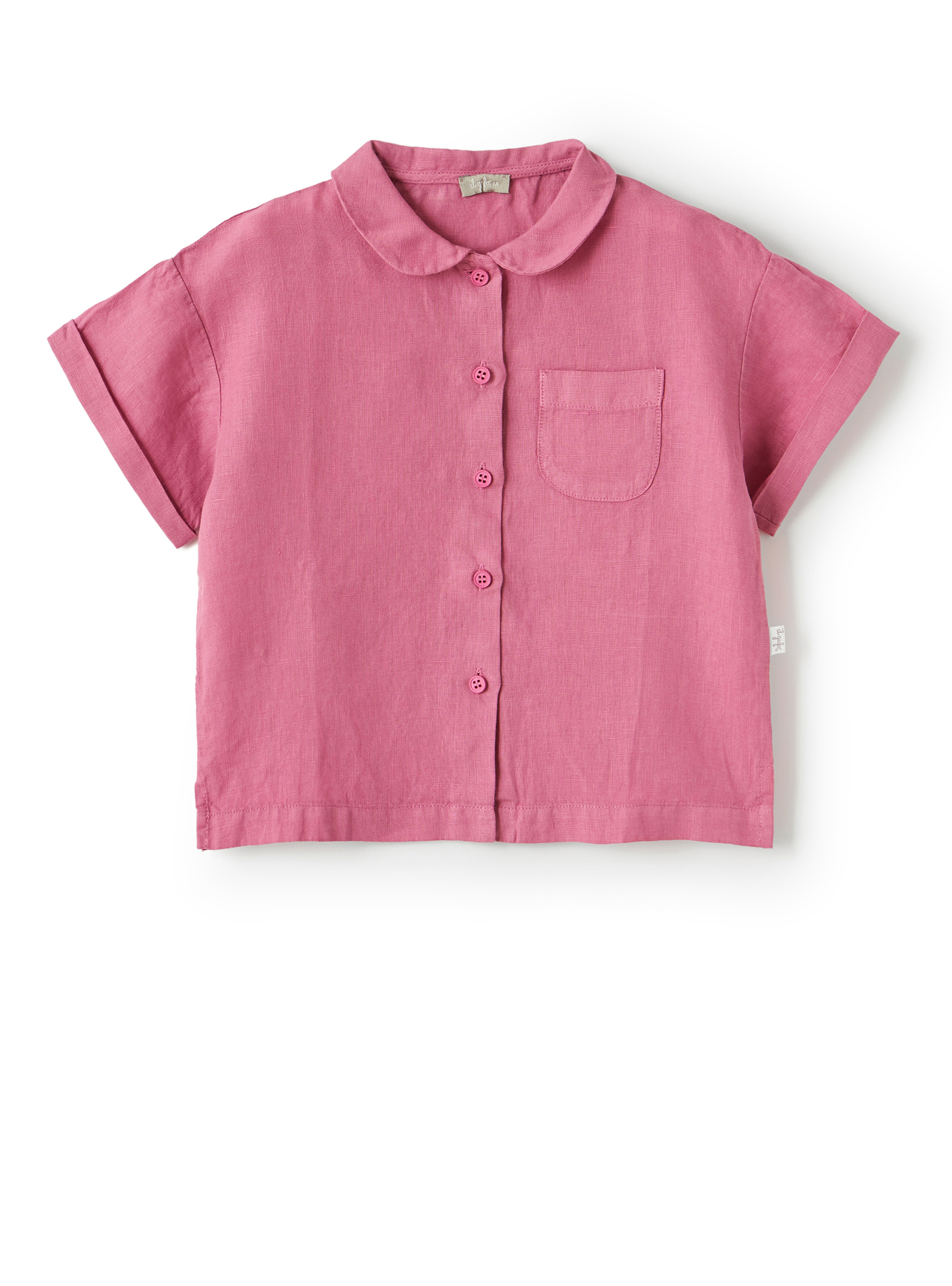 Lilafarbenes Leinenhemd mit Brusttasche - Hemden - Il Gufo