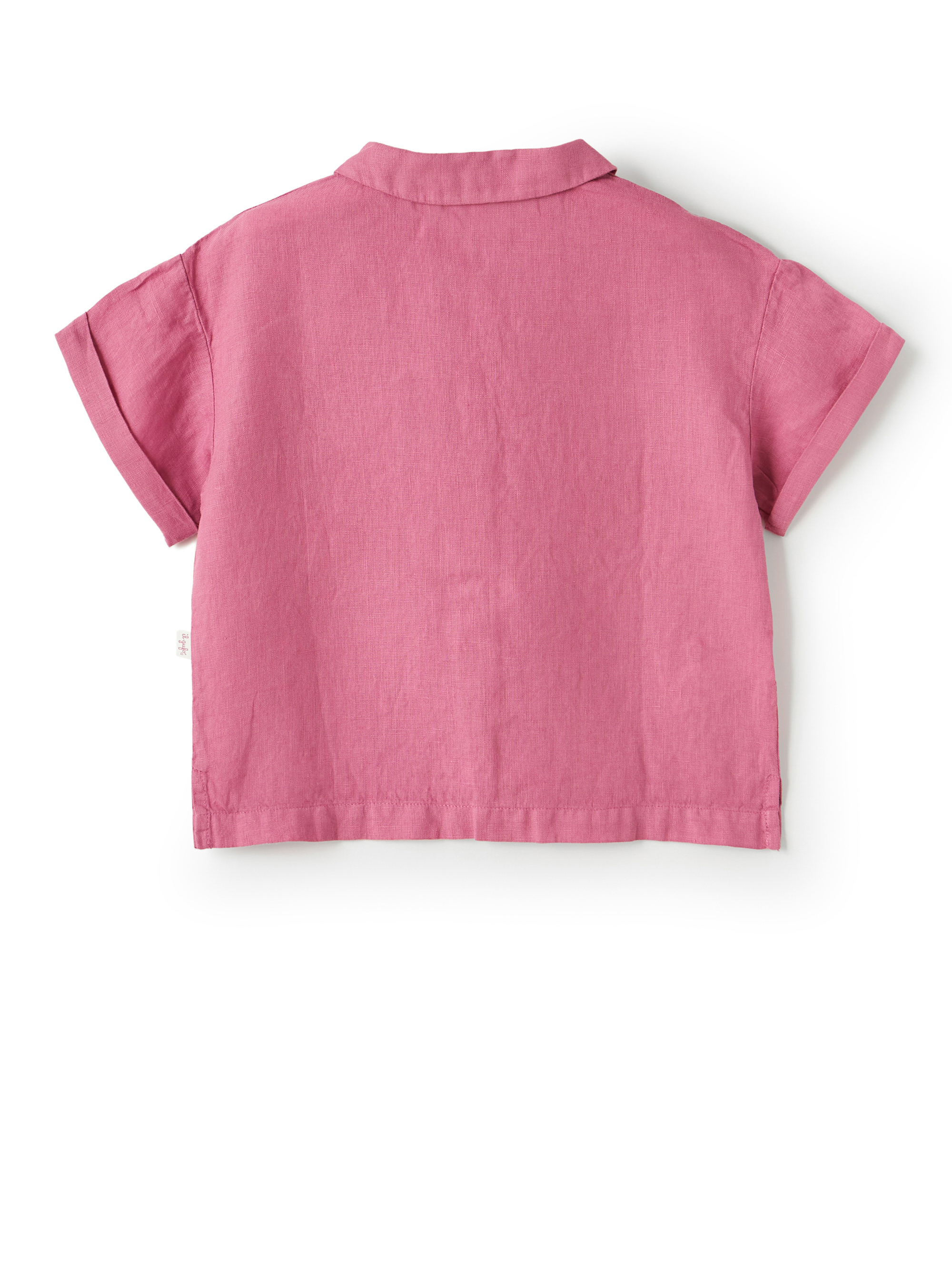 Fuchsia linen shirt with breast pocket - Fuchsia | Il Gufo
