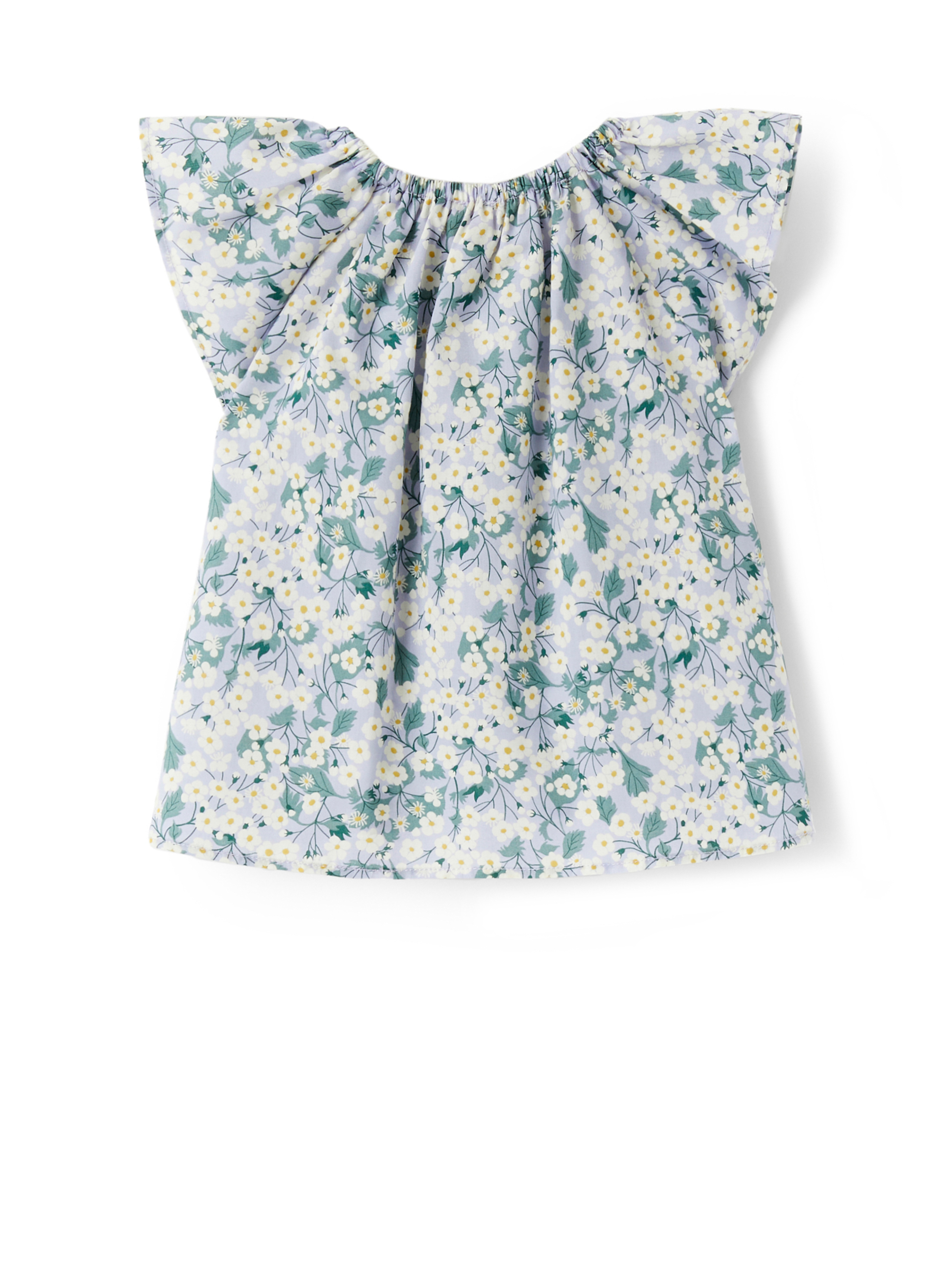 Top with floral print and bow - Lilac | Il Gufo