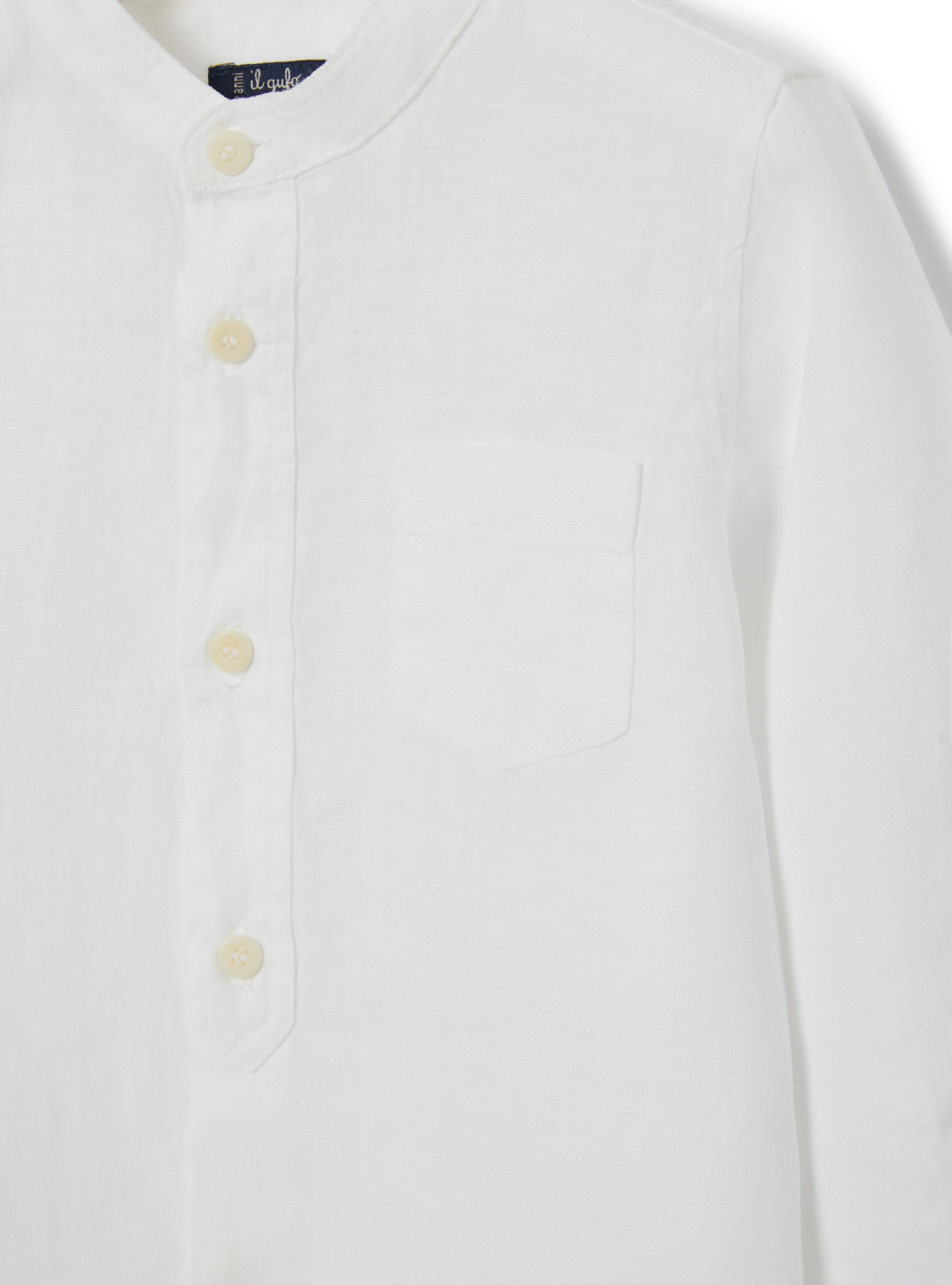 100% linen Korean shirt - White | Il Gufo