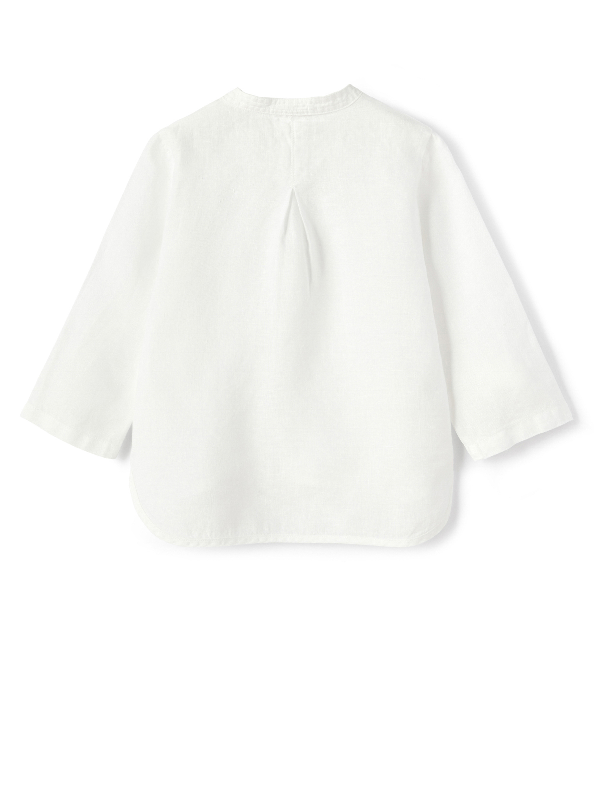 100% white linen guru shirt - White | Il Gufo