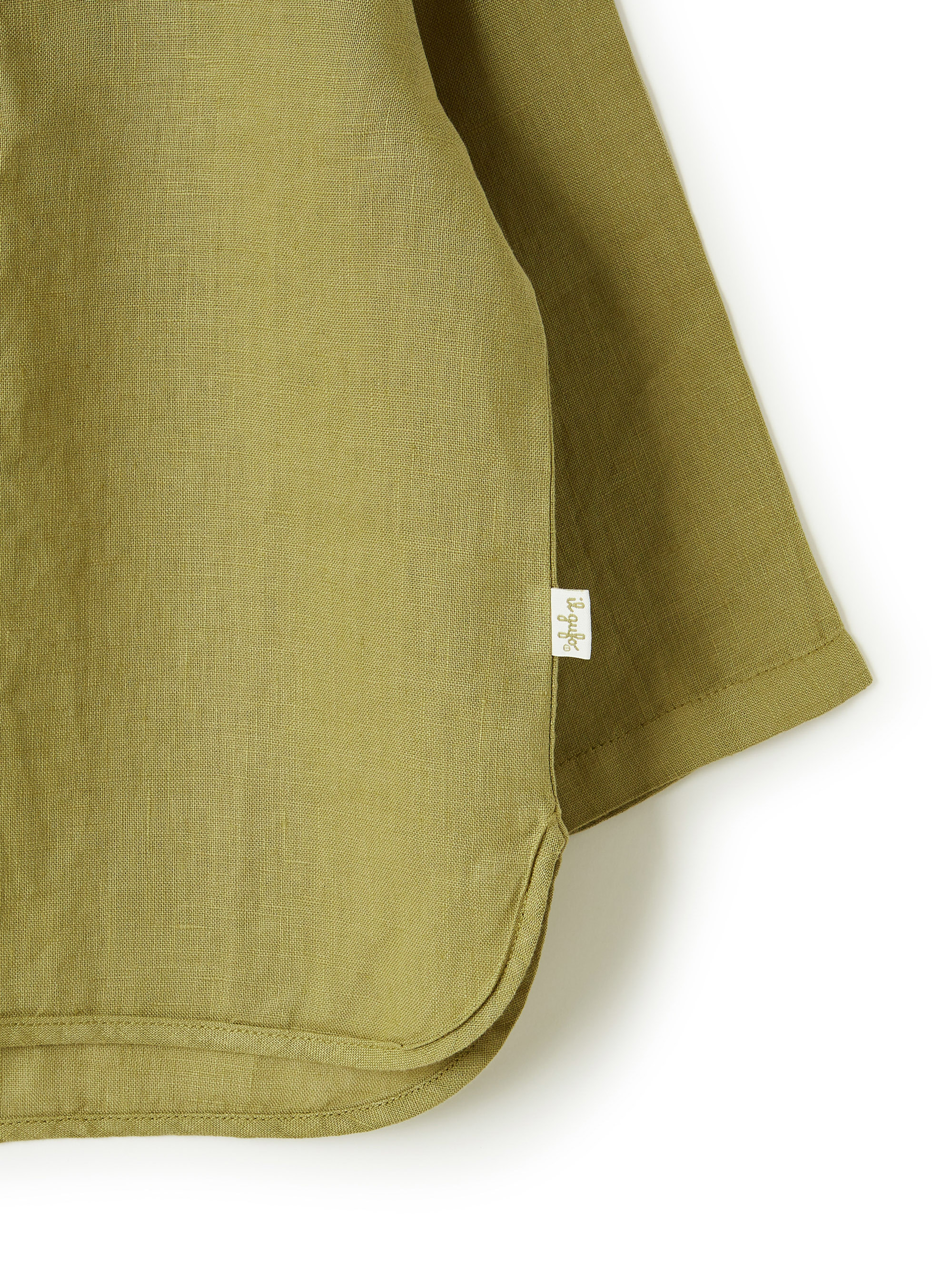 Camicia guru in 100% lino cachi - Verde | Il Gufo